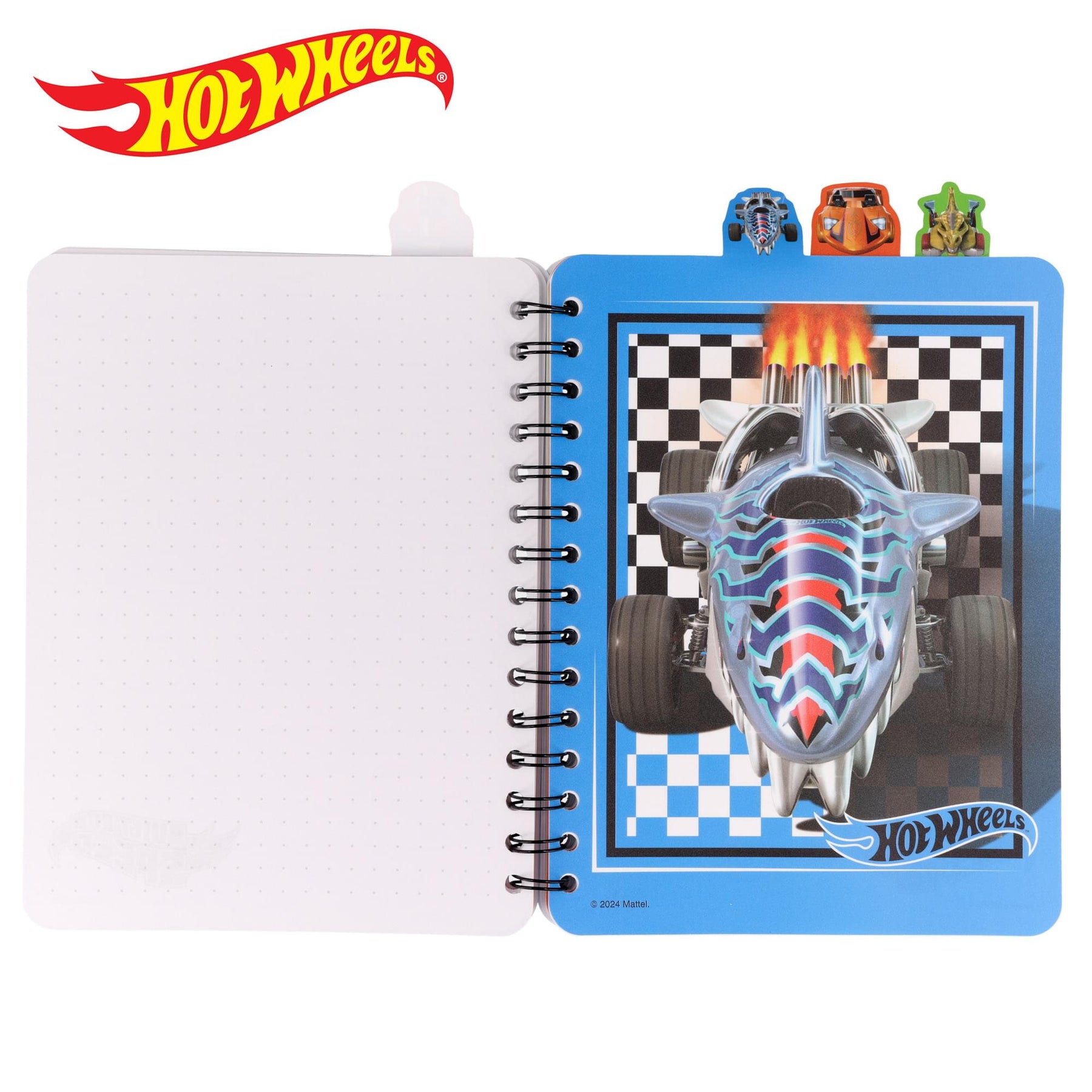 Hot Wheels 4-Tab Spiral Notebook With 160 Dotted Sheets | 6 x 9 Inches