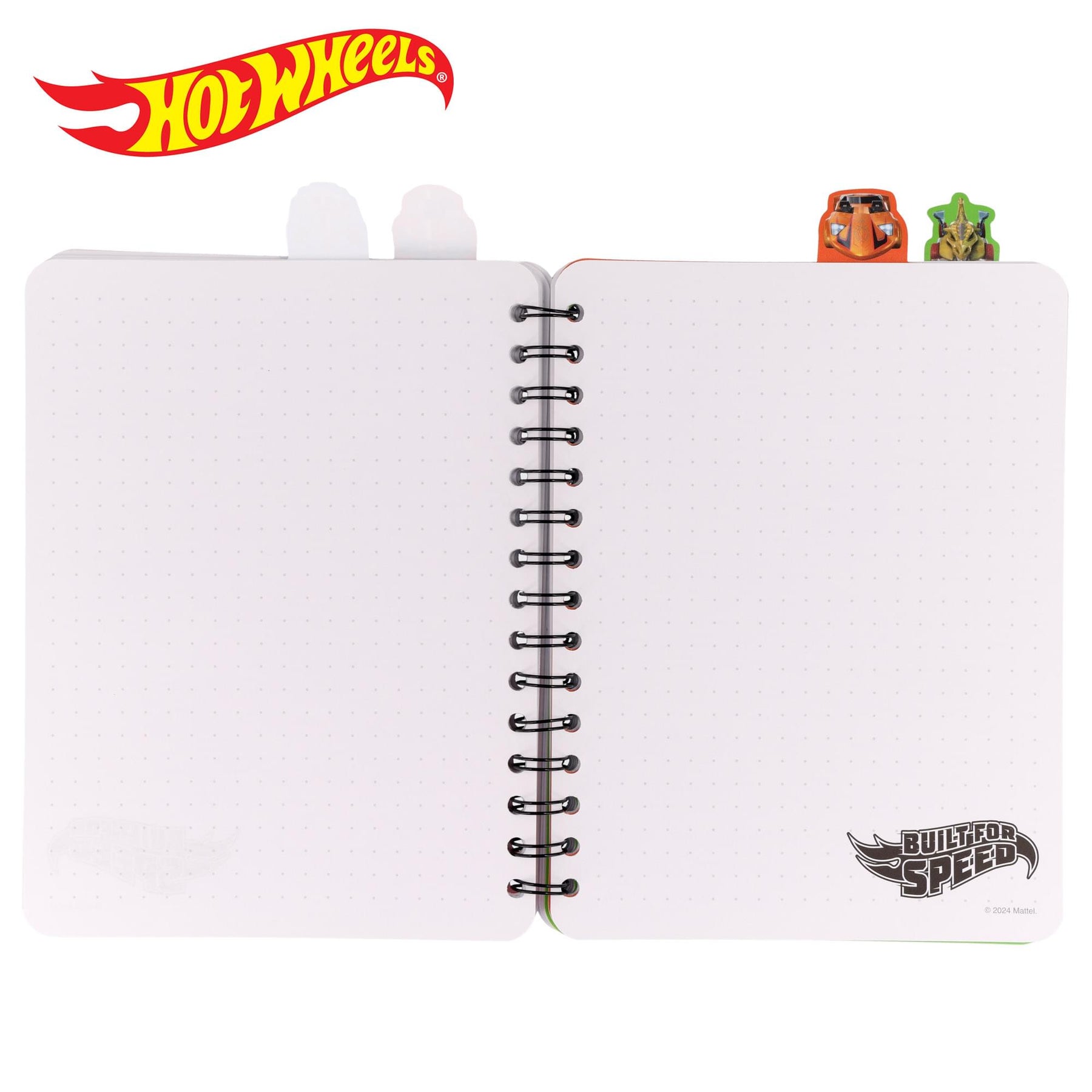 Hot Wheels 4-Tab Spiral Notebook With 160 Dotted Sheets | 6 x 9 Inches