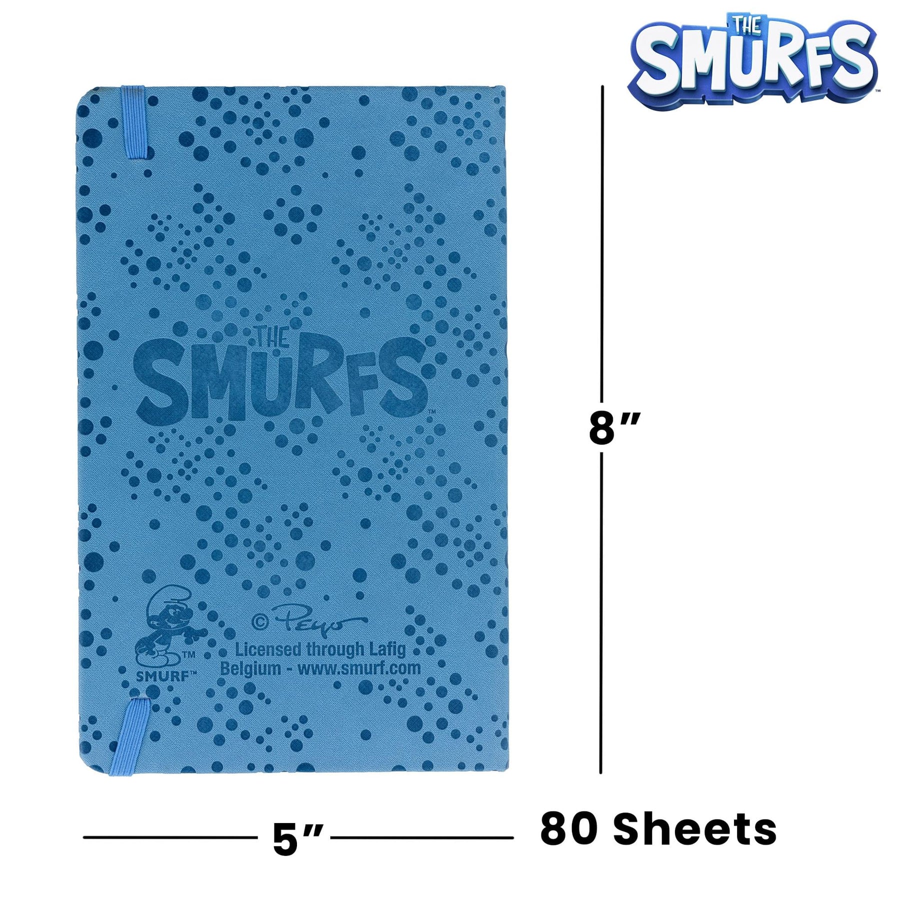 The Smurfs 80-Page Vegan Leather Notebook | 5 x 8 Inches