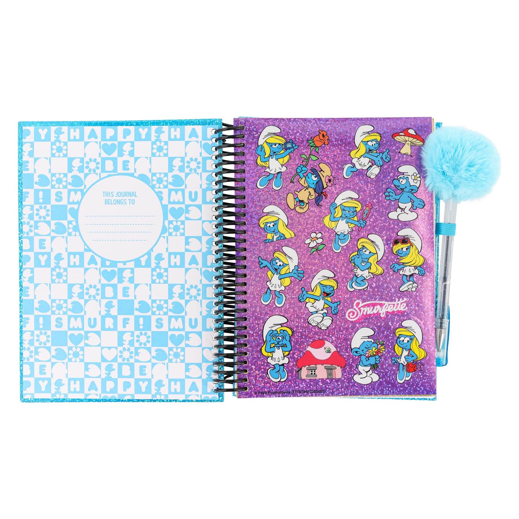 The Smurfs Smurfette Spiral Notebook With Gel Pen and Stickers