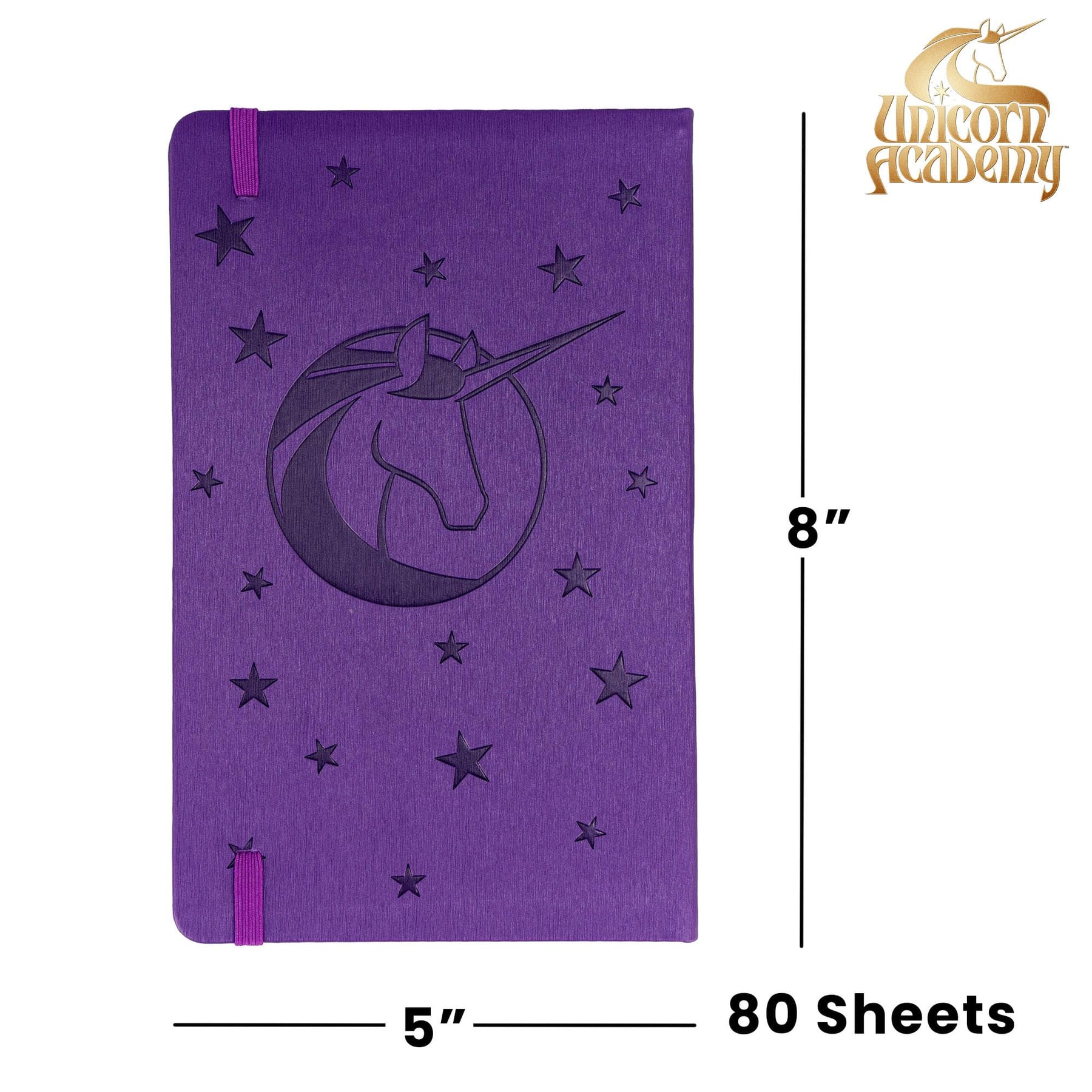 Unicorn Academy 80-Page Vegan Leather Notebook | 5 x 8 Inches