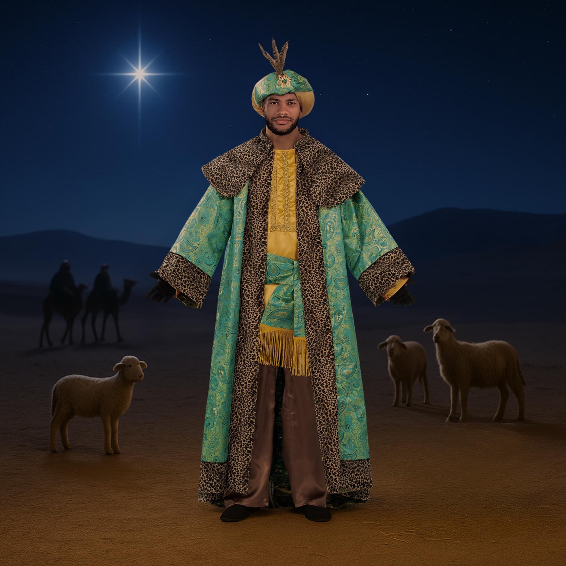 Wise Man King Balthazar Brocade Adult Costume | Standard
