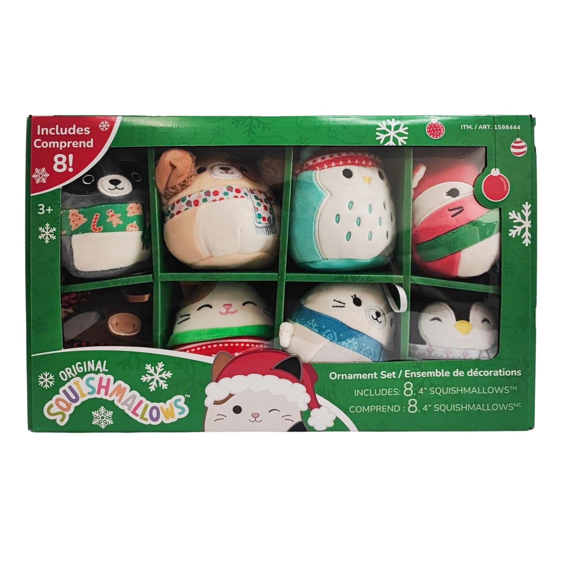 Squishmallow 4 Inch Plush Ornaments 8 Pack | Winter