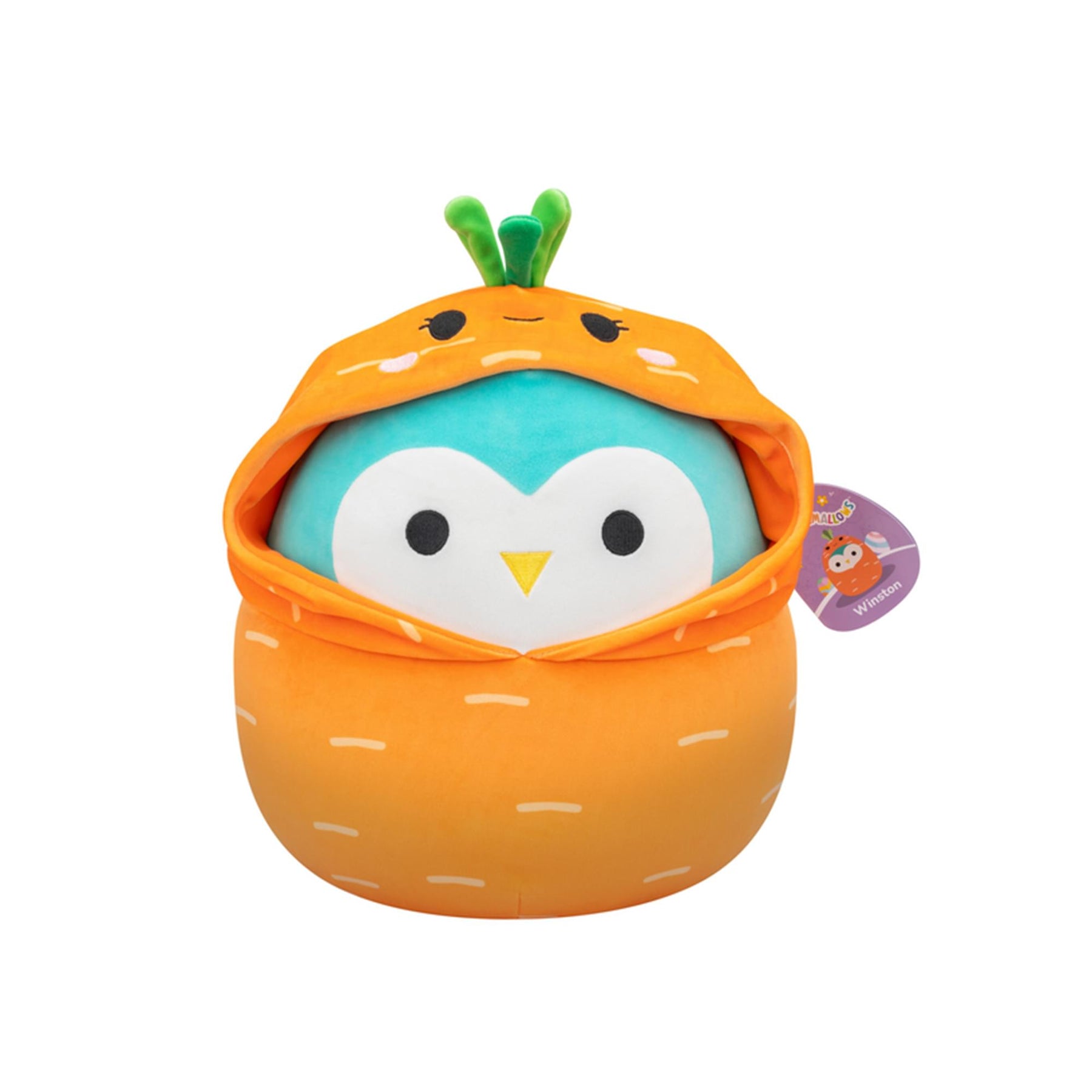 Squishmallows Easter Squad 5 Inch Plush | Winston the Owl in Carrot Hoodie