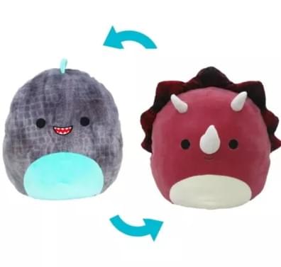 Squishmallow 12 Inch Flip-A-Mallow Plush | Tristan Triceratops / Chuey T-Rex