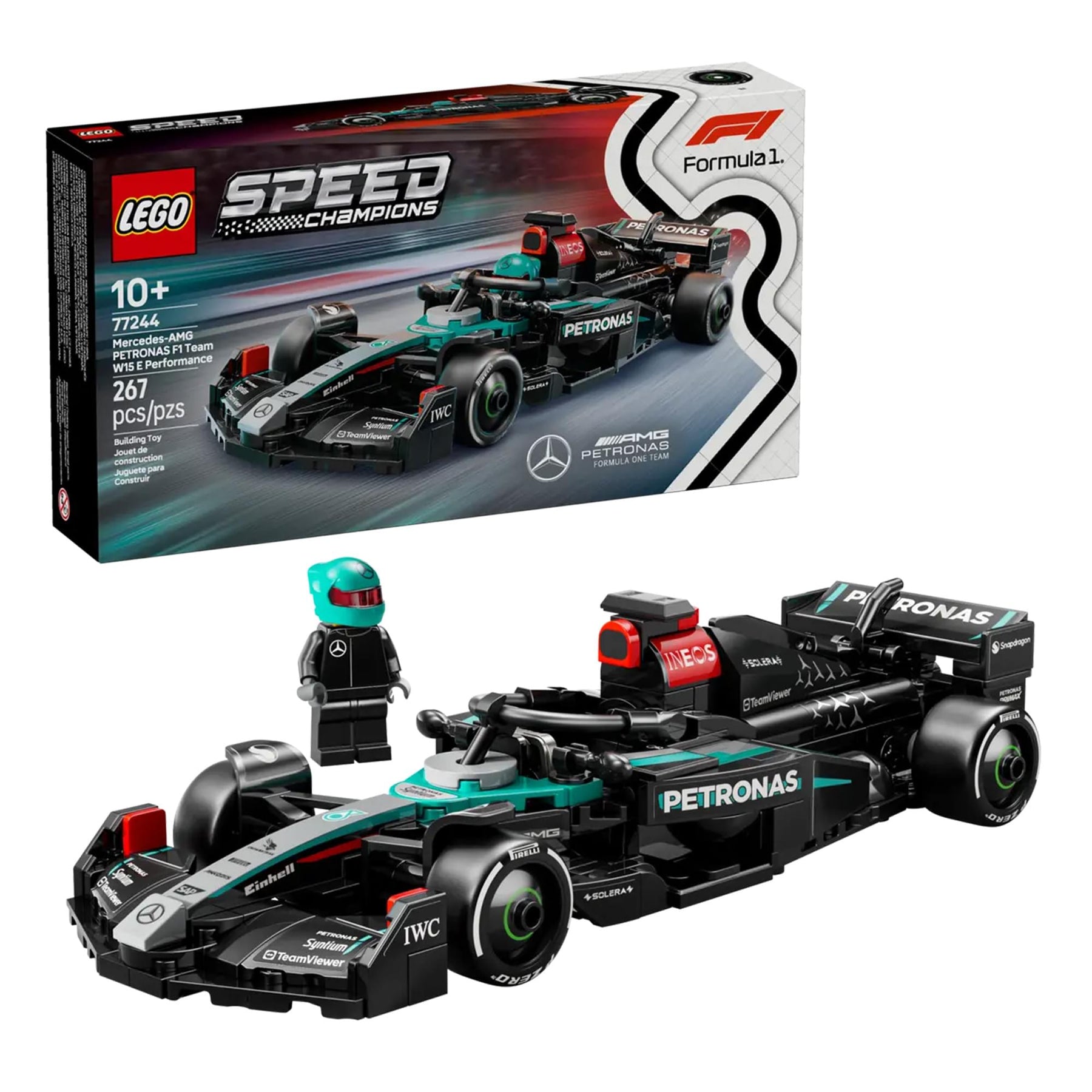 LEGO Speed Champions 77244 Mercedes-AMG F1 W15 Race Car 267 Piece Building Set