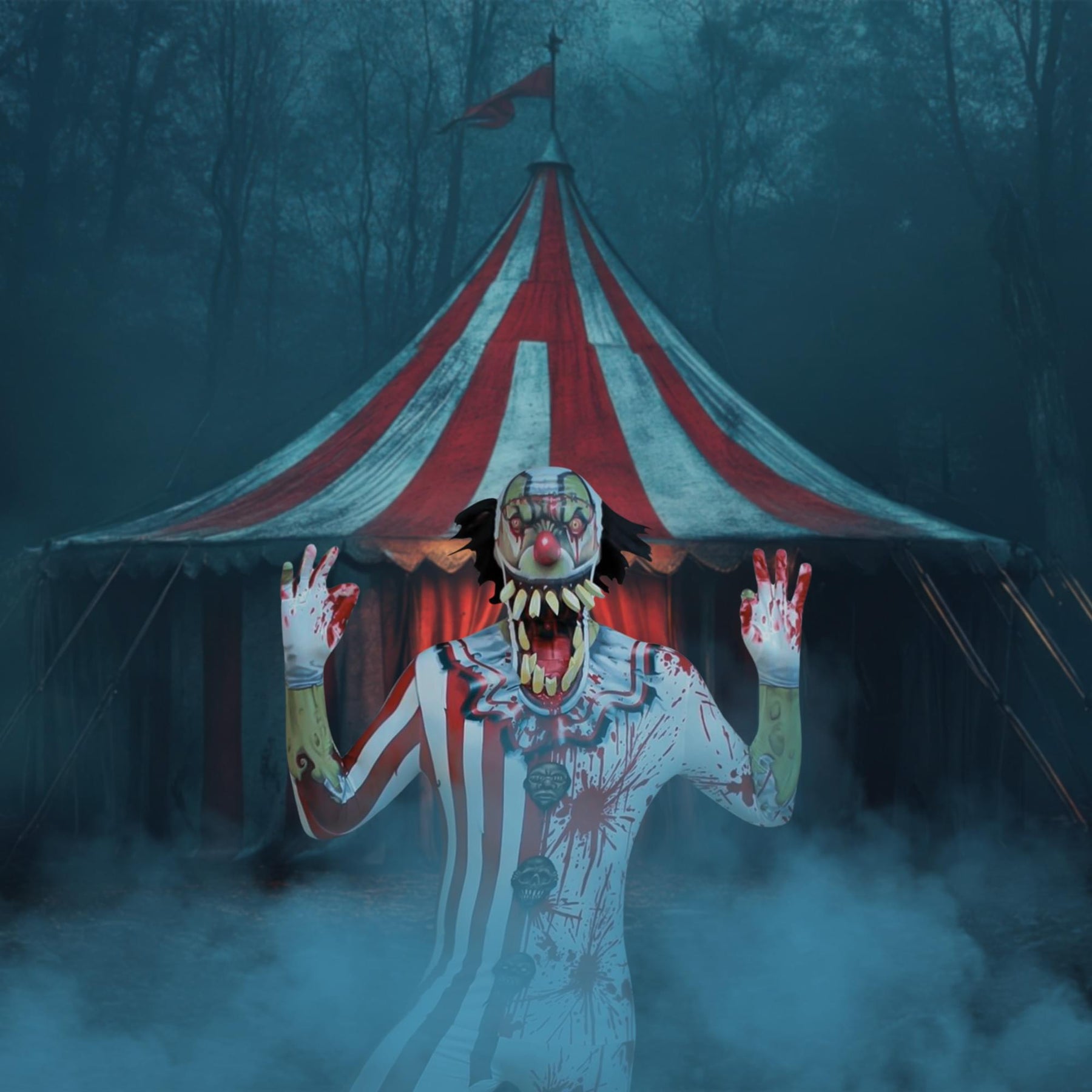 Clown Jaw Dropper Adult Costume Morphsuit