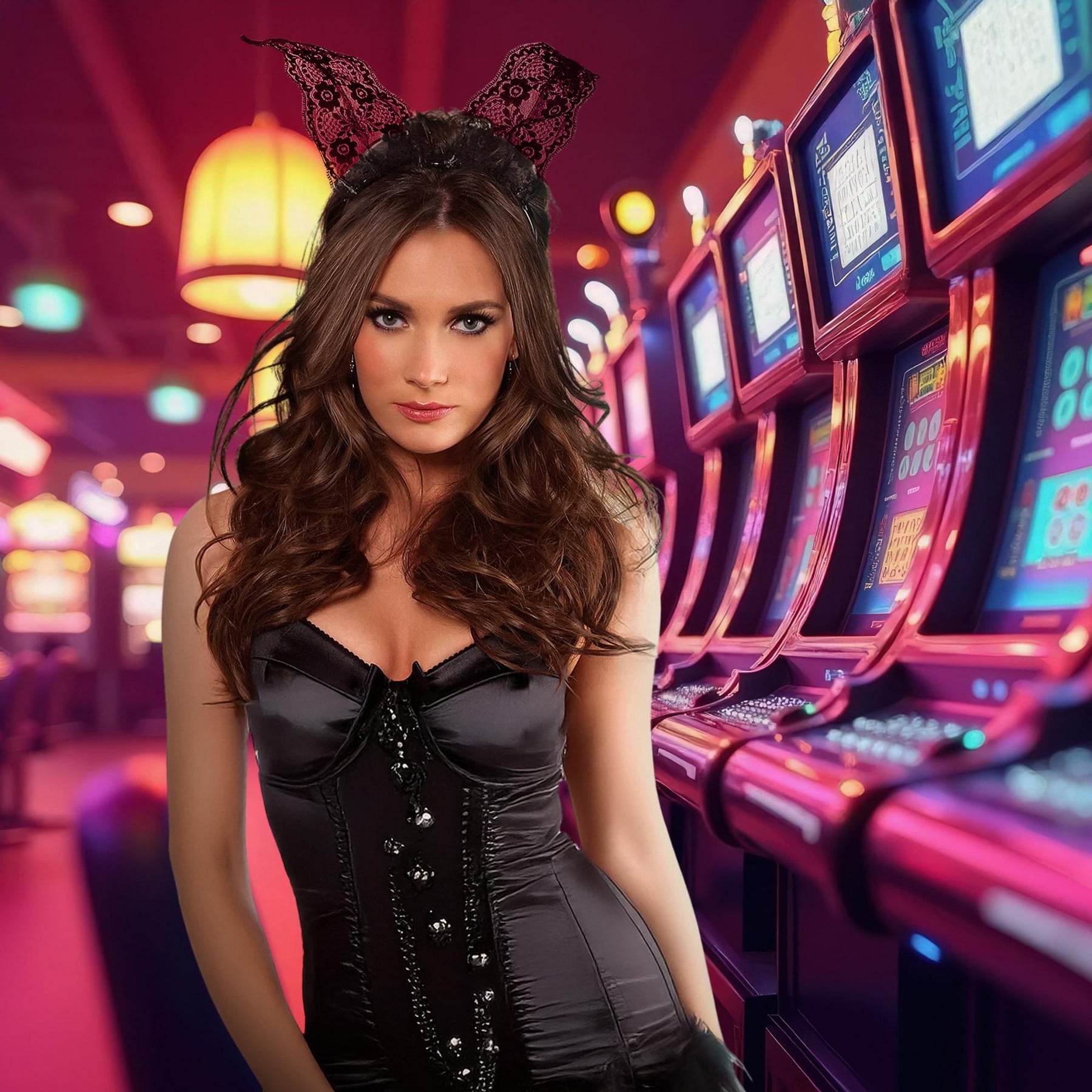 Lace Bunny Ears Adult Costume Accessory