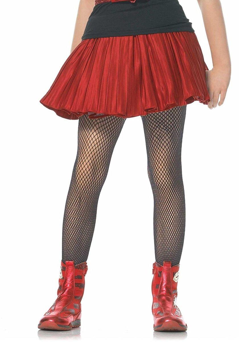 Girl Costume Mesh Tights, Black