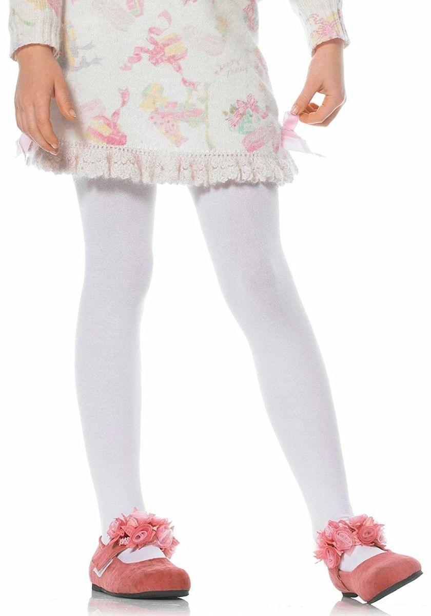 Girl's Costume Stretch Tights, White
