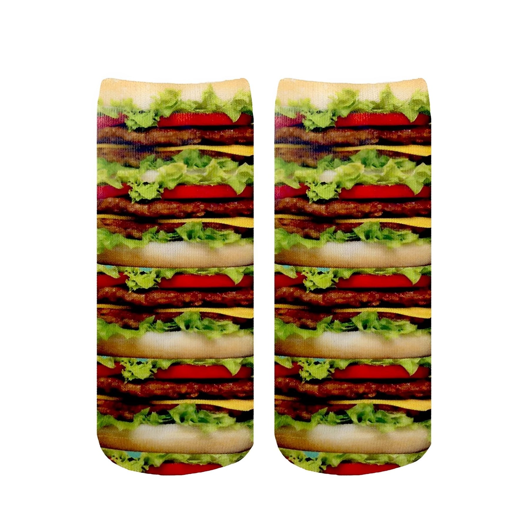 Stacked Hamburgers Photo Print Ankle Socks