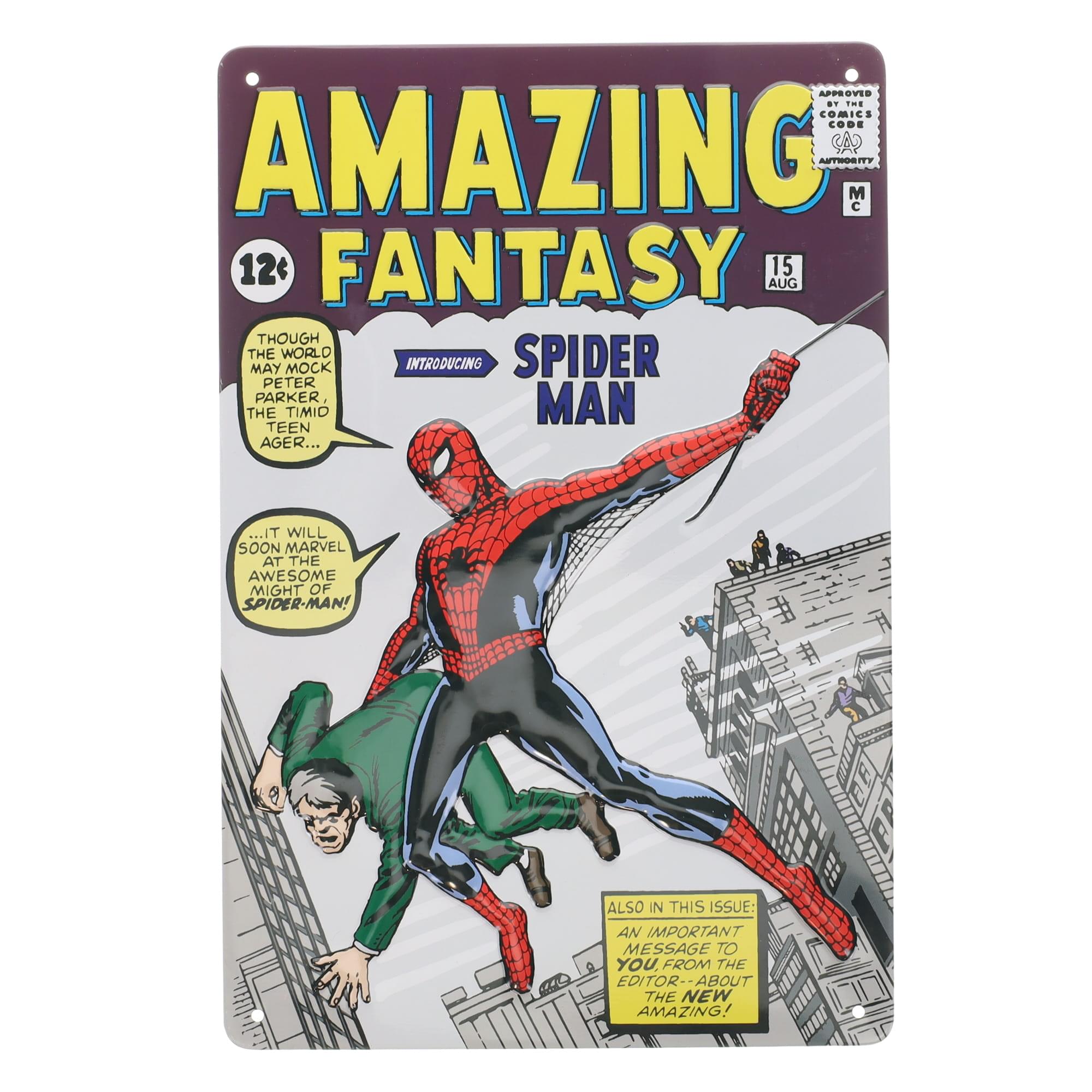 Marvel Amazing Fantasy #15 Spider-Man Tin Plate | Free Shipping