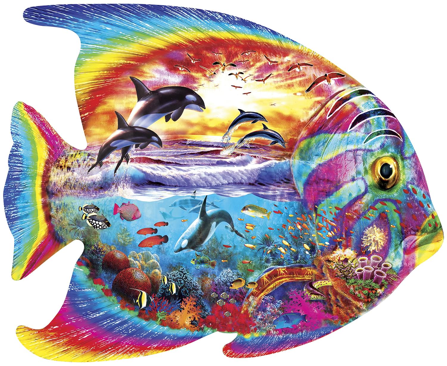Tropical Fish Shape 1000 Piece Jigsaw Puzzle