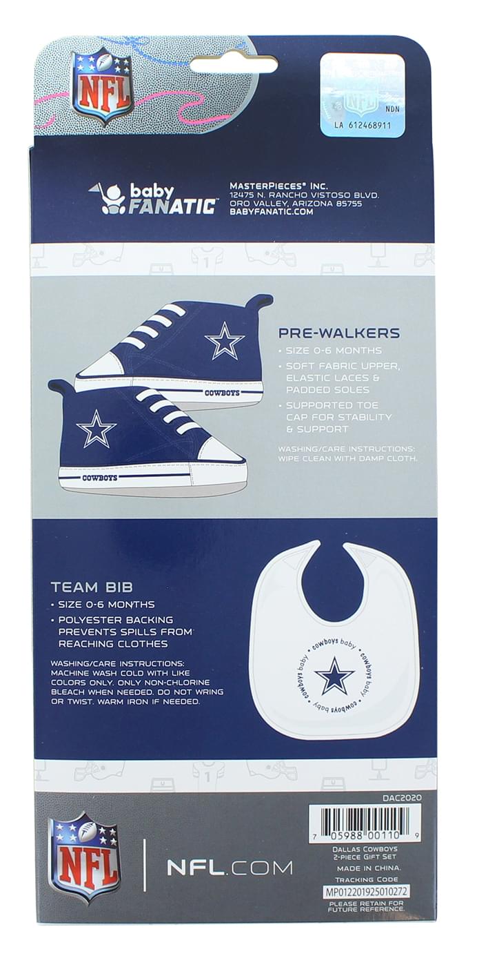Dallas Cowboys NFL 2-Piece Baby Gift Set | Bib & Pre-Walkers