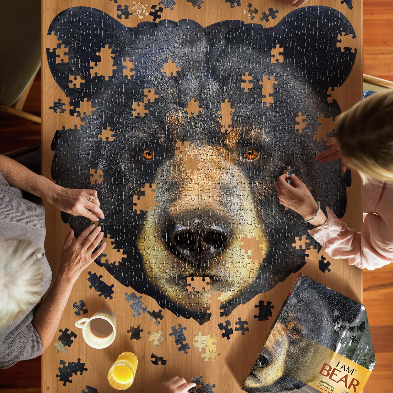 I AM Bear 550 Piece Animal Head-Shaped Jigsaw Puzzle