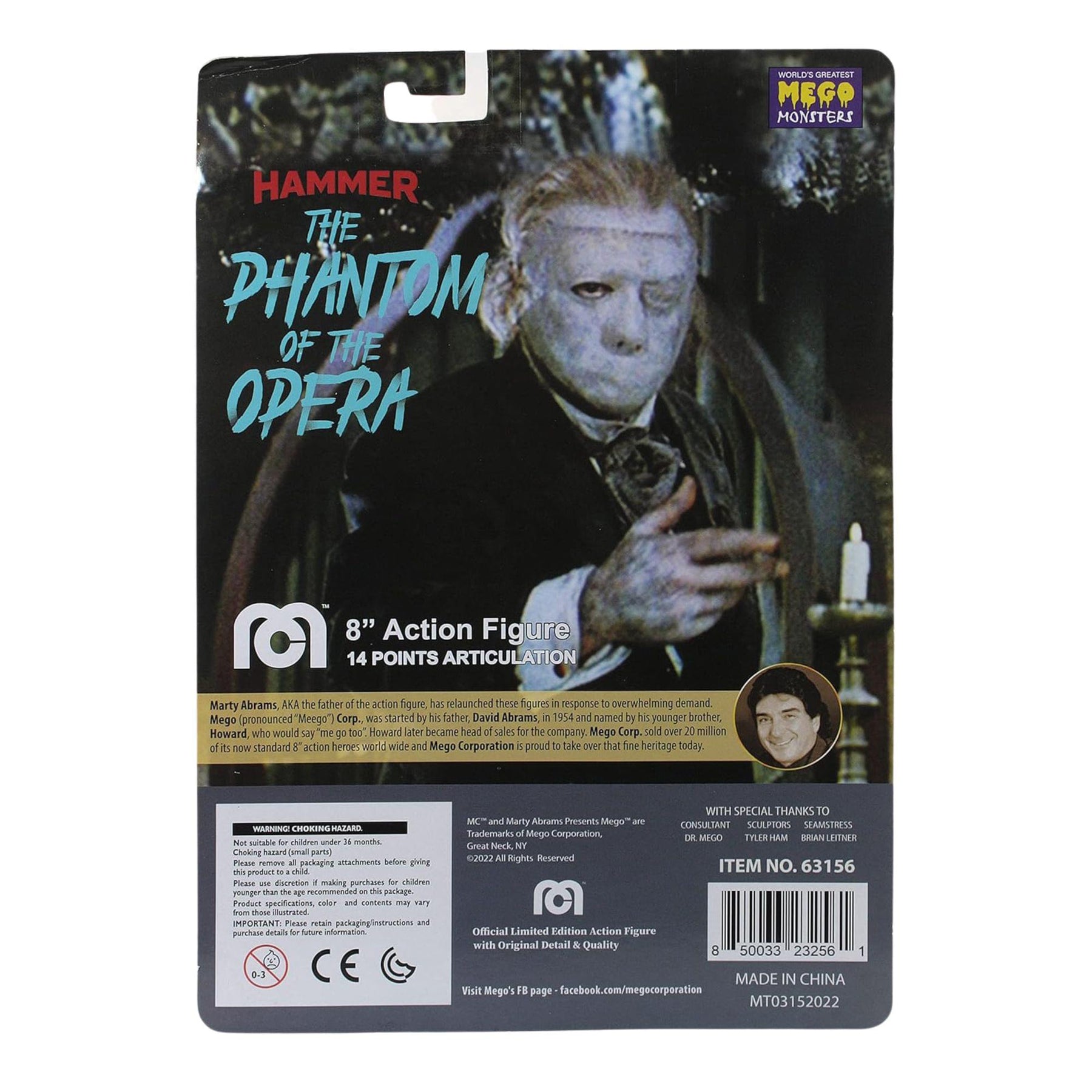 Mego Hammer Horror Phantom of the Opera (1962) 8 Inch Action Figure