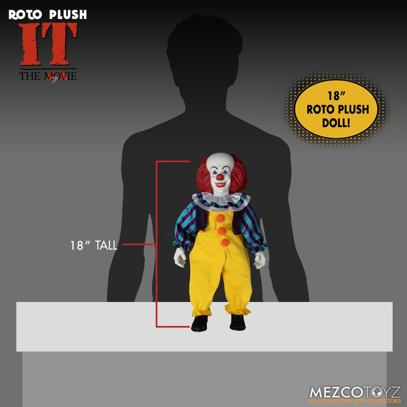 IT (1990) Mezco Designer Series 18 Inch Pennywise Roto Plush