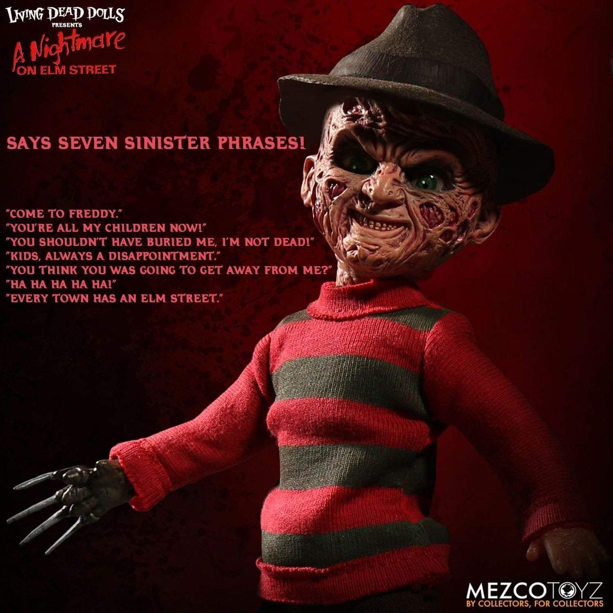 Mezco Living Dead Doll A Nightmare On Elm Street Freddy Krueger Talking Doll