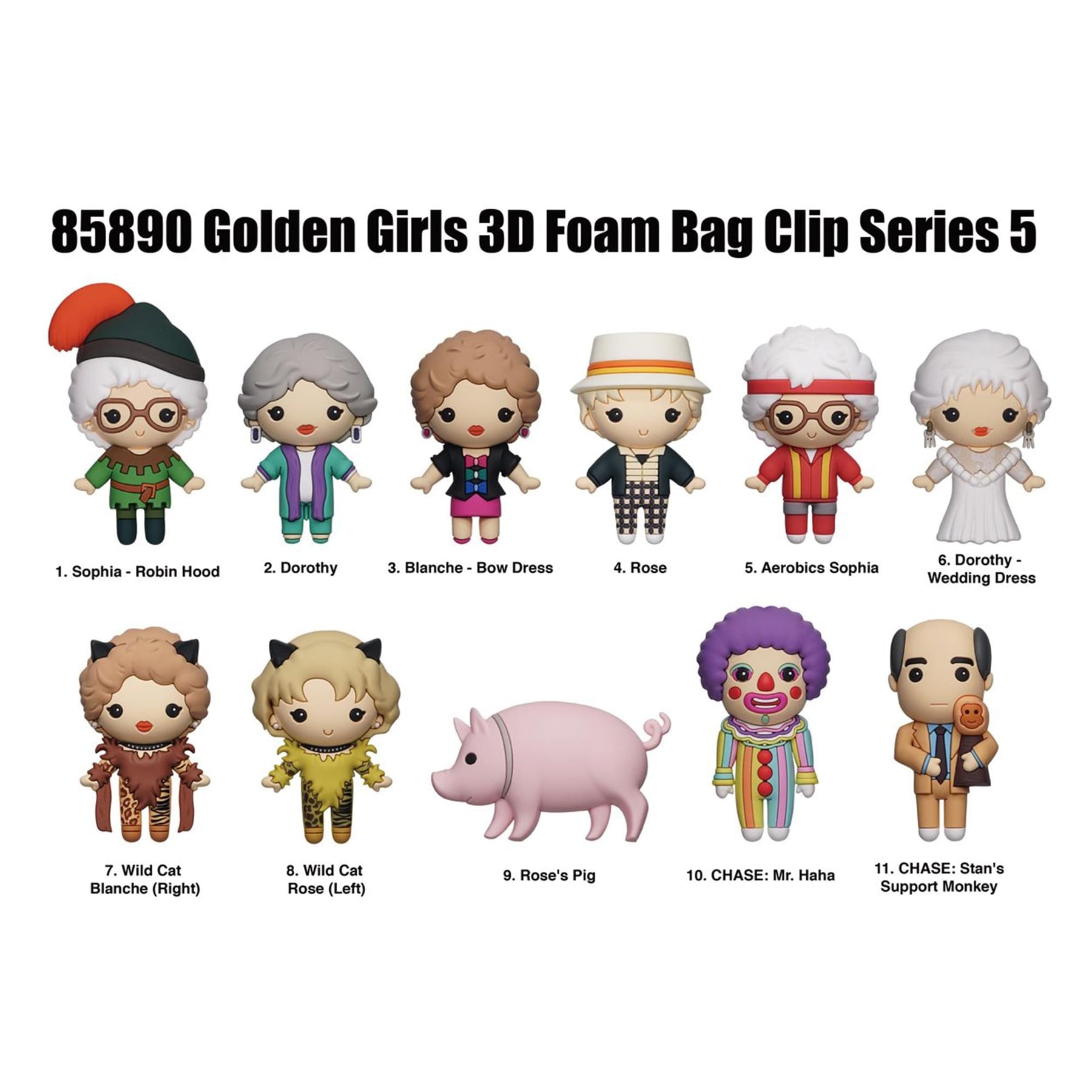 The Golden Girls Series 5 3D Foam Bag Figural Clip | One Random