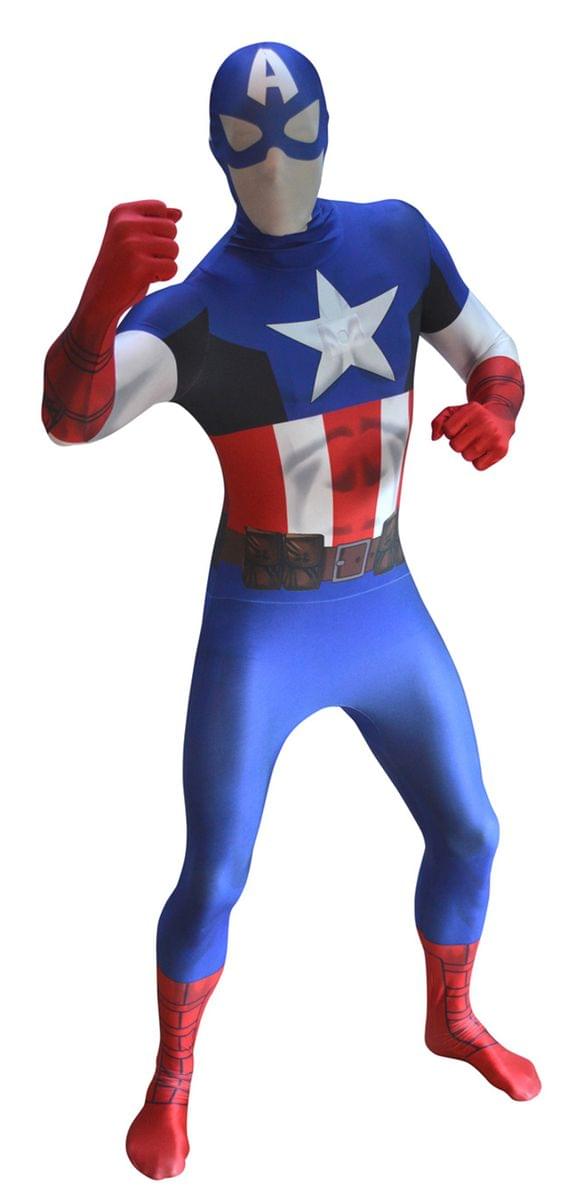 Captain America Zappar Adult Costume Morphsuit
