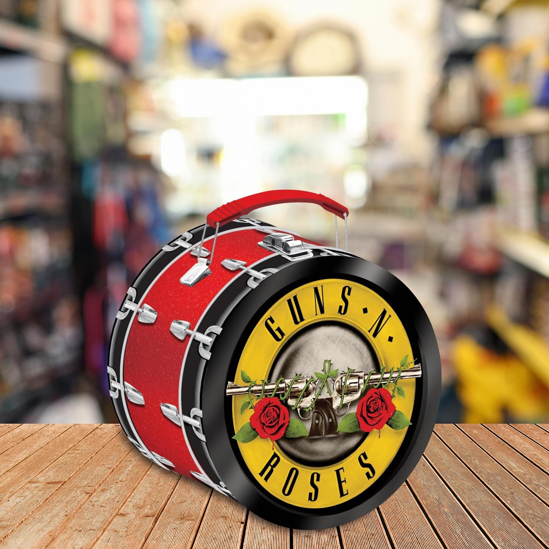 Guns N Roses Drum Shaped Tin Fun Box