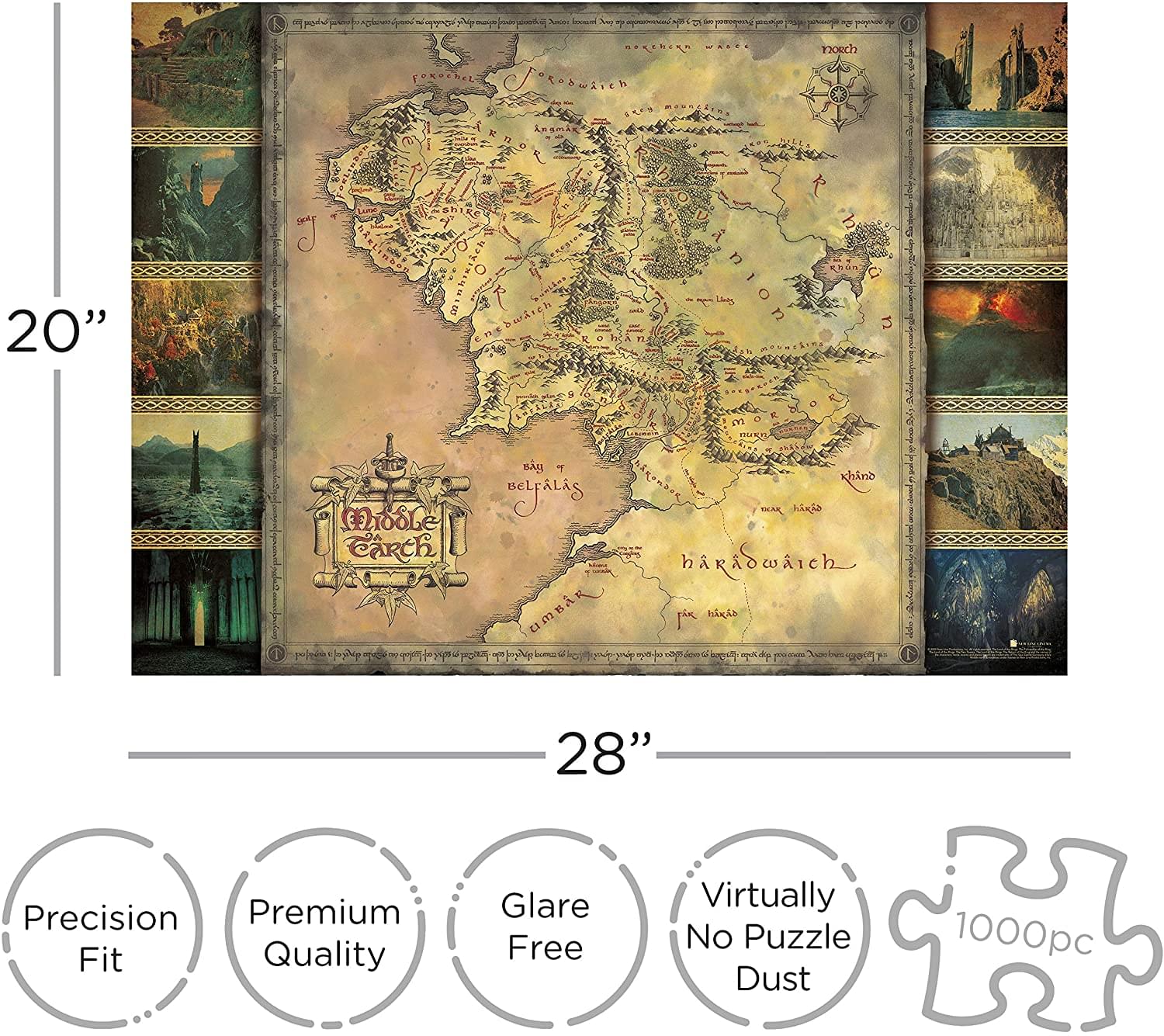 Lord of the Rings Map 1000 Piece Jigsaw Puzzle