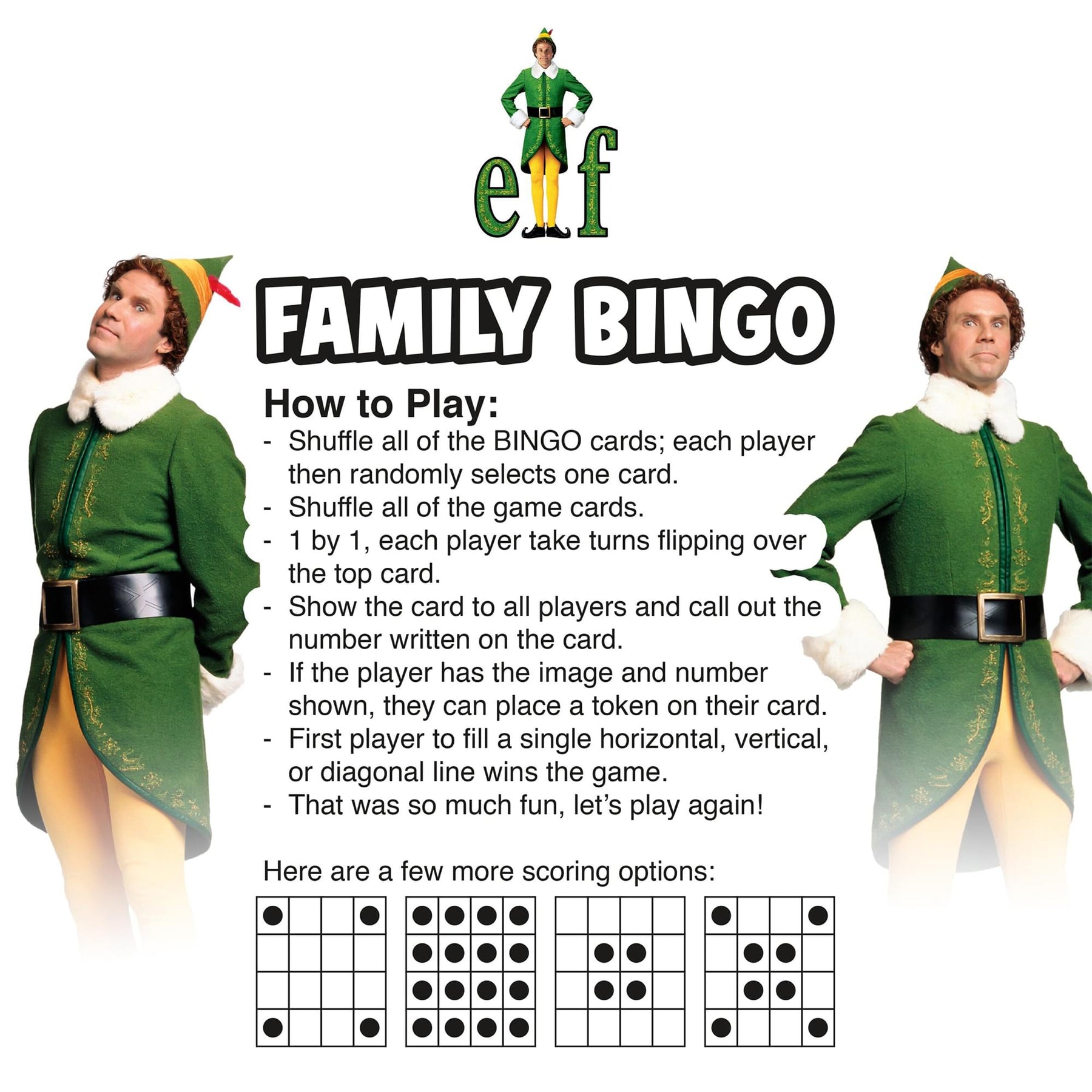 Elf Family Bingo Game