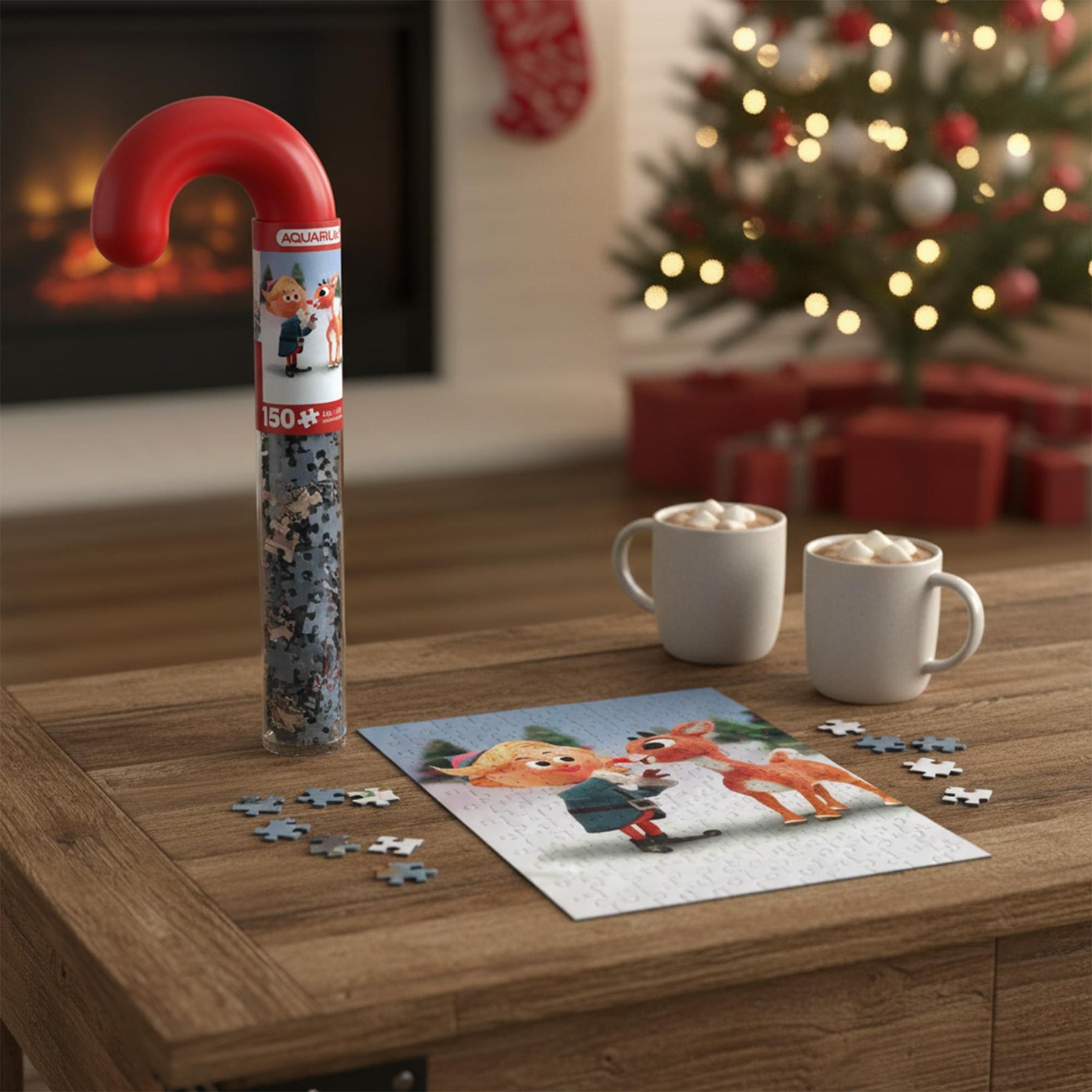 Rudolph The Red-Nosed Reindeer 150 Piece Candy Cane Micro Jigsaw Puzzle