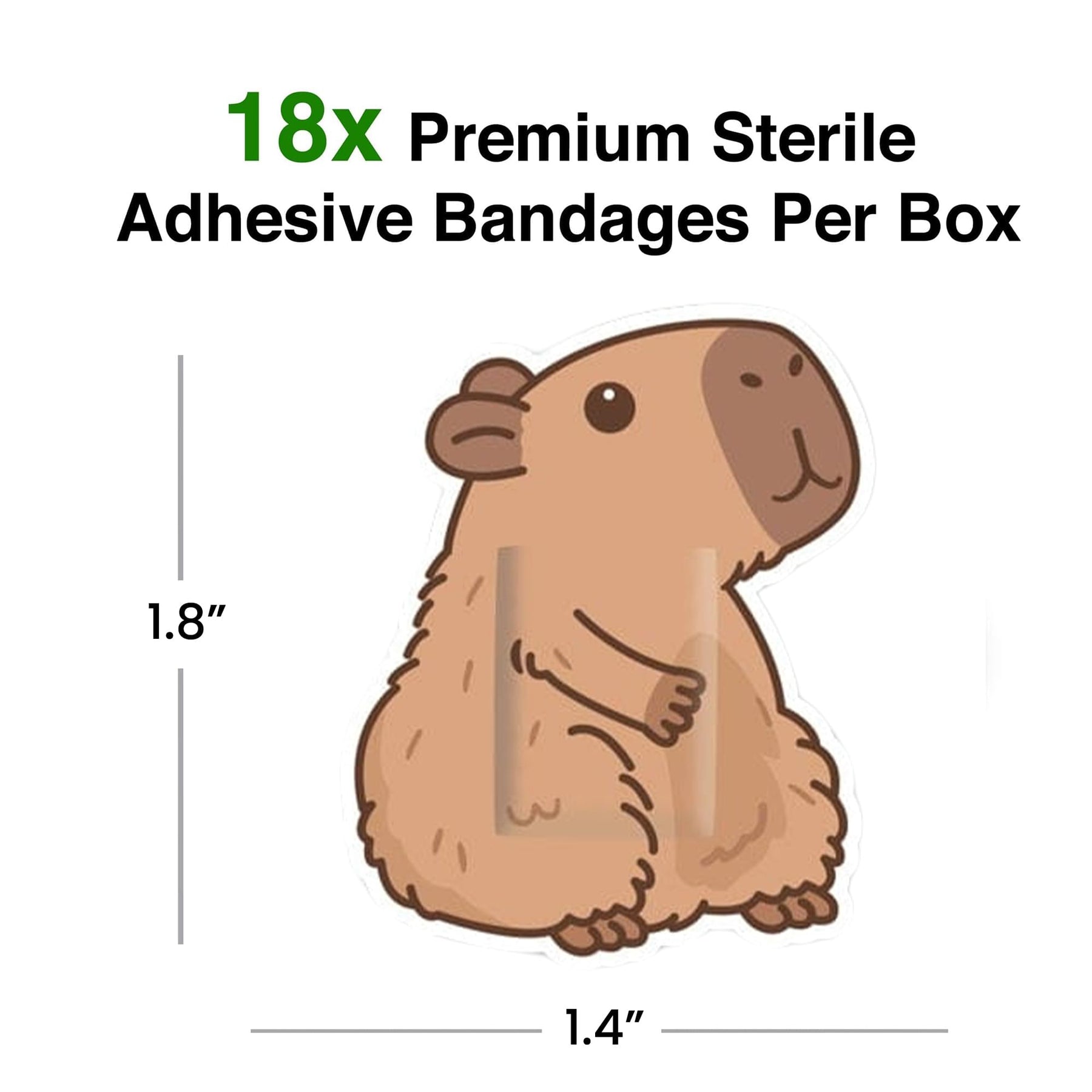 Capybara Bandages | Set of 20 Individually Wrapped Self Adhesive Bandages