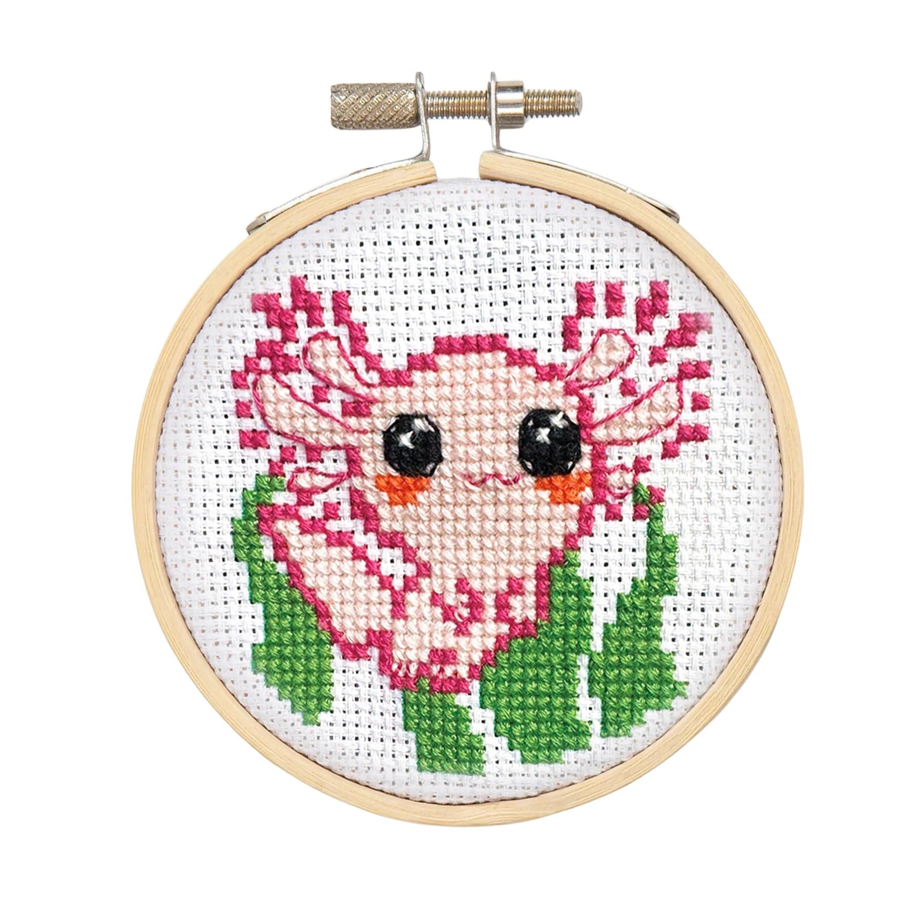 Axolotl Cross Stitch Embroidery Kit