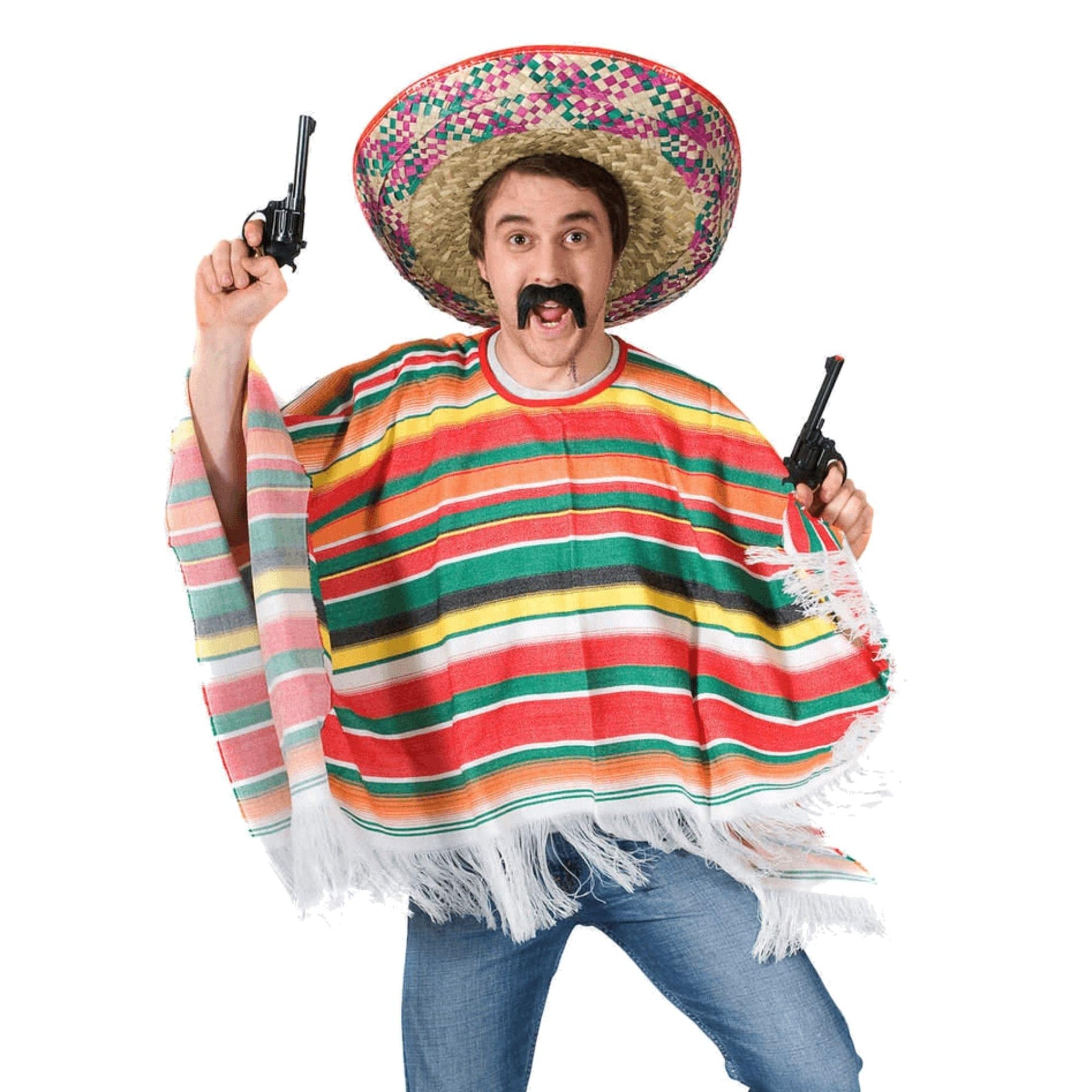 Rainbow Mexican Poncho Adult Costume