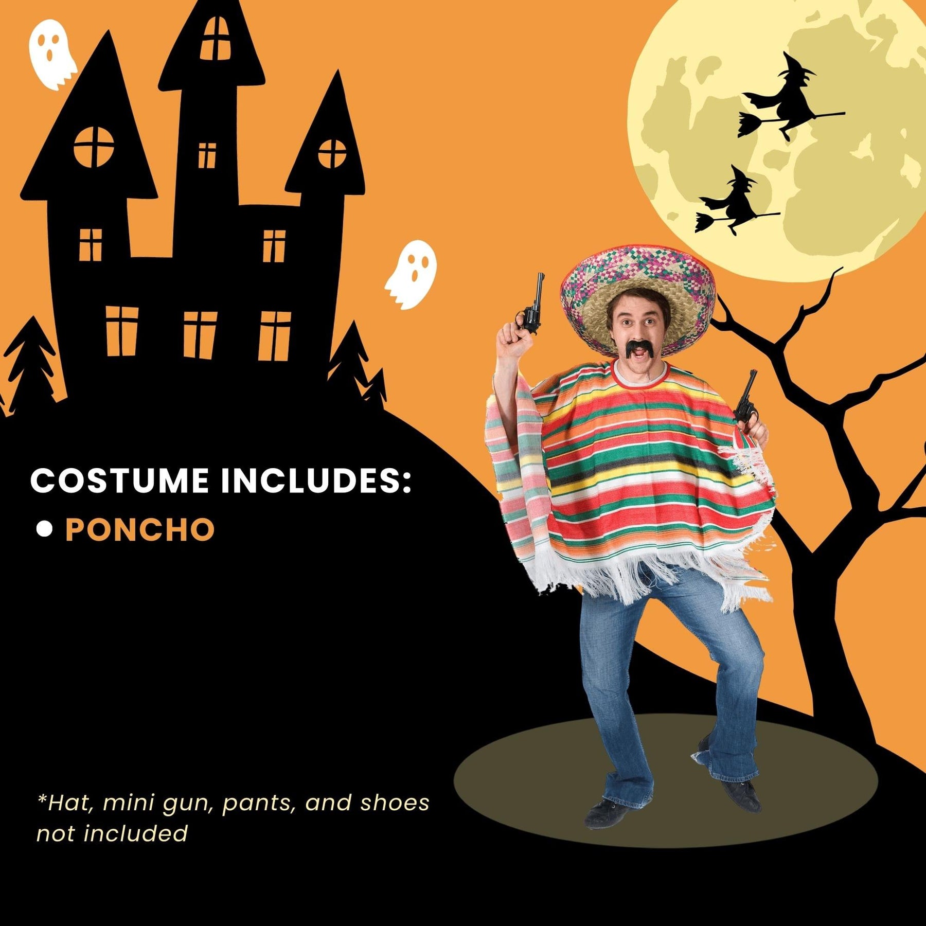 Rainbow Mexican Poncho Adult Costume