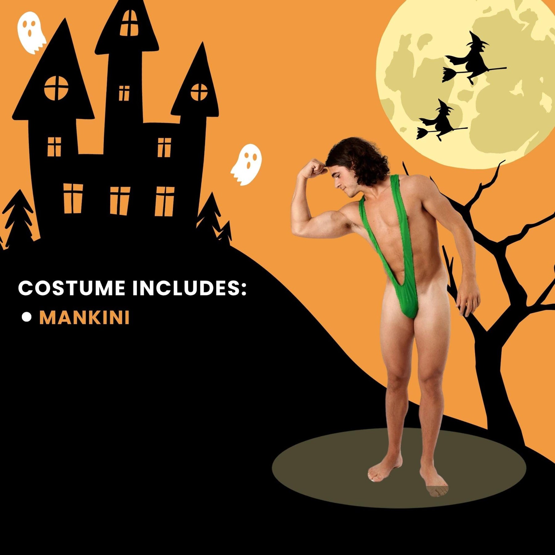 Borat Mankini Thong Swimsuit (luminous Green) Adult Costume