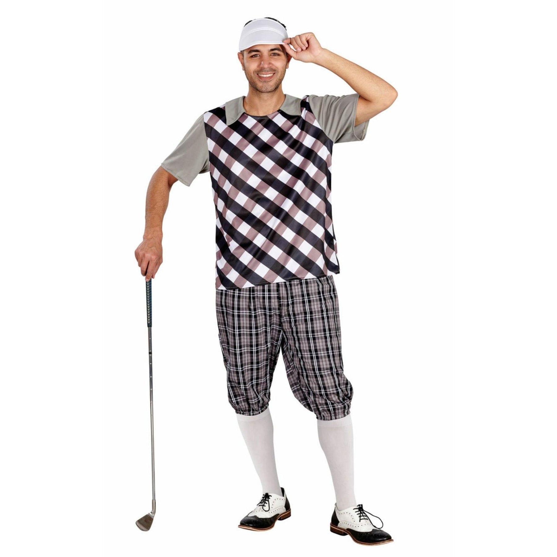 Male Golfer (black & White) Standard Adult Costume