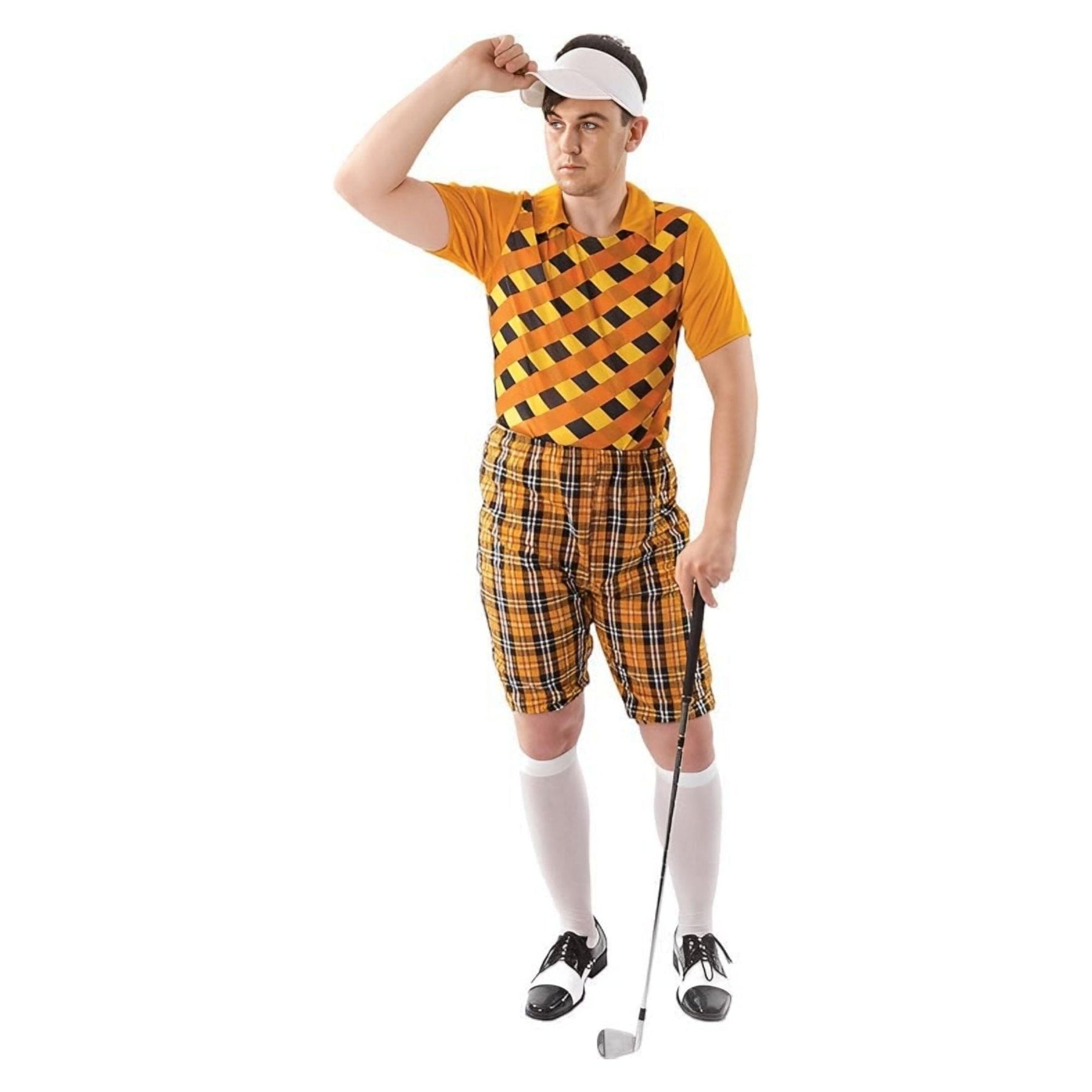 Male Golfer (orange & Black) Adult Costume