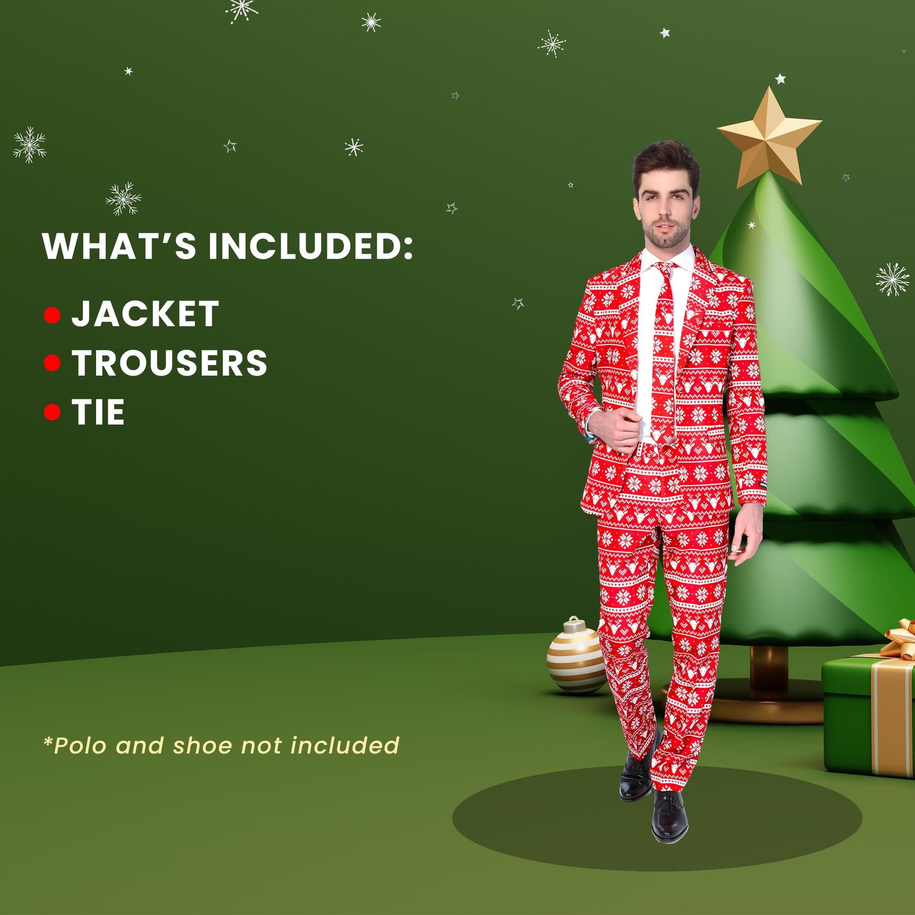 Red Nordic Christmas Men's Suitmeister