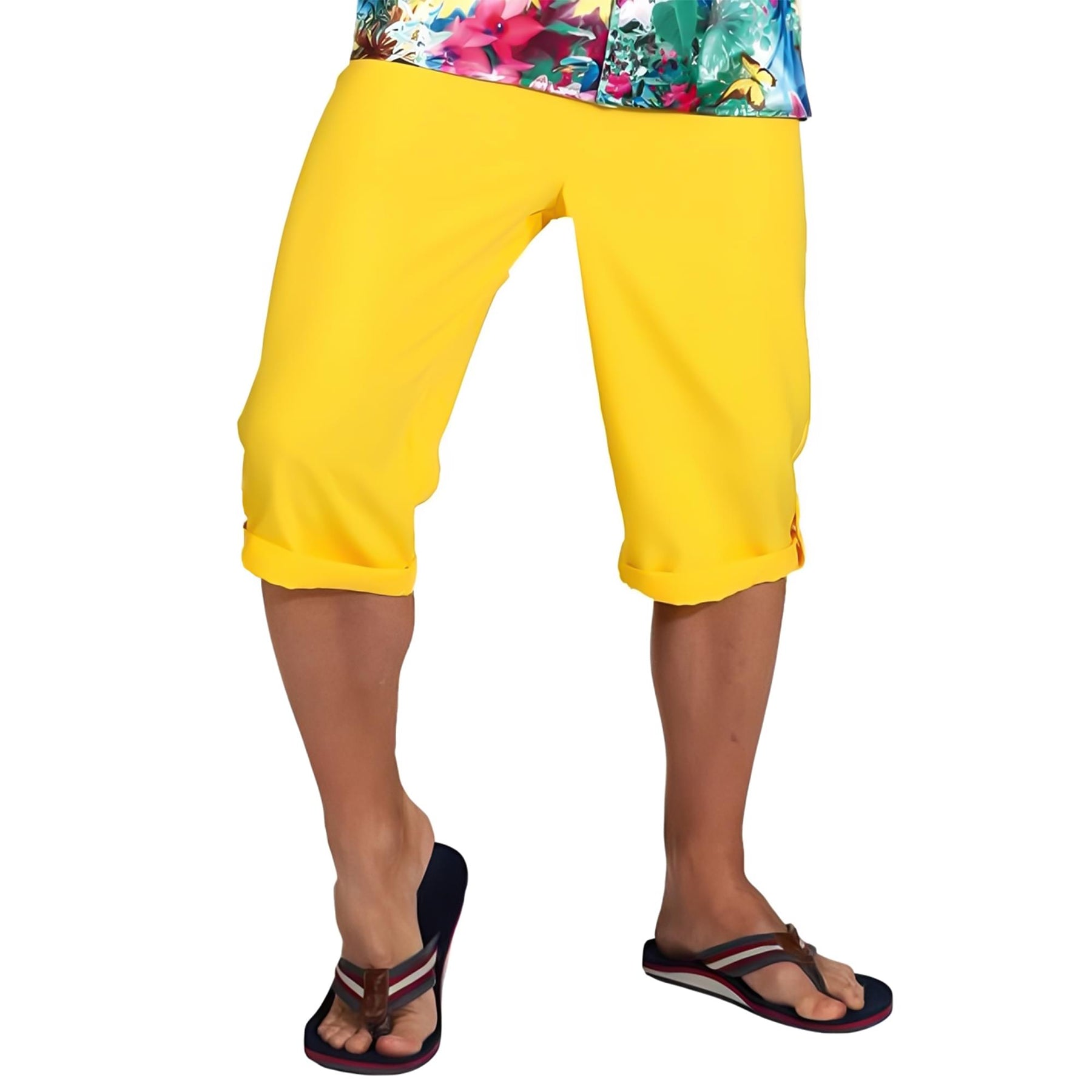 Mens Yellow Shorts Waist Size: Adult Costume