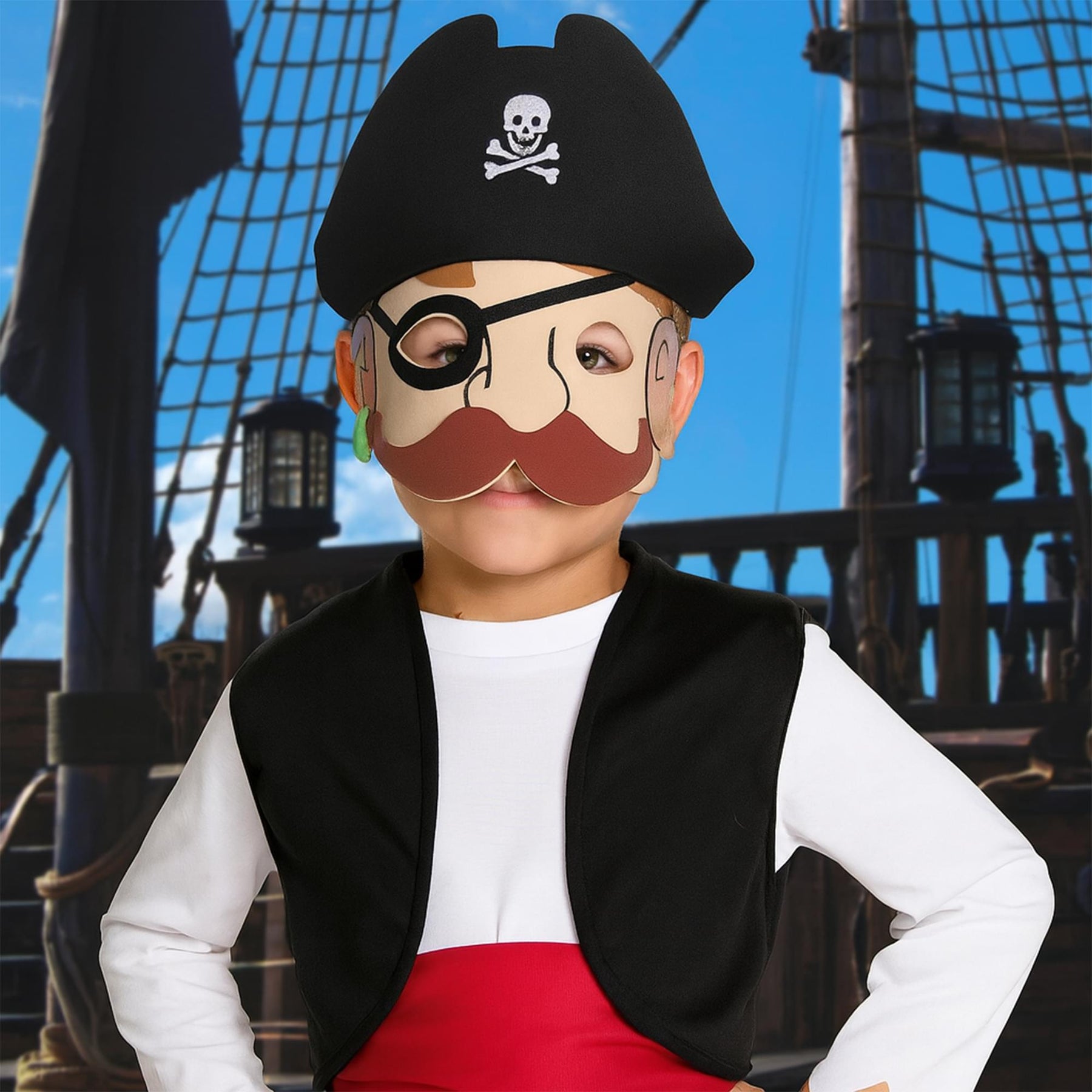 Paper Pirate Child Costume Mask