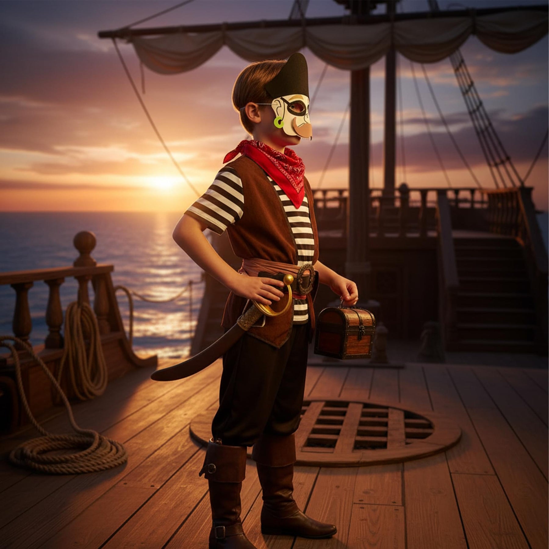 Paper Pirate Child Costume Mask