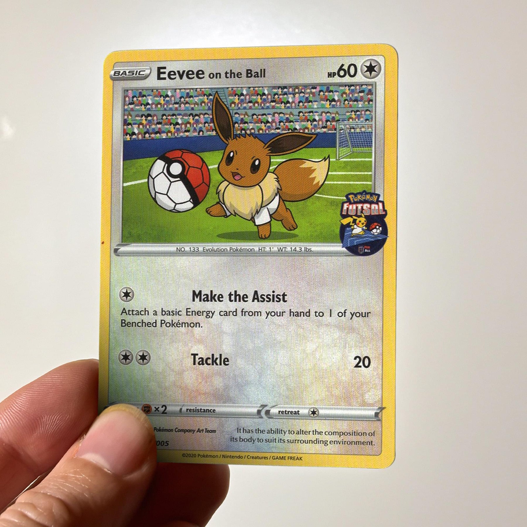 Pokemon Futsal 2020 Promo Trading Card | Eevee on the Ball