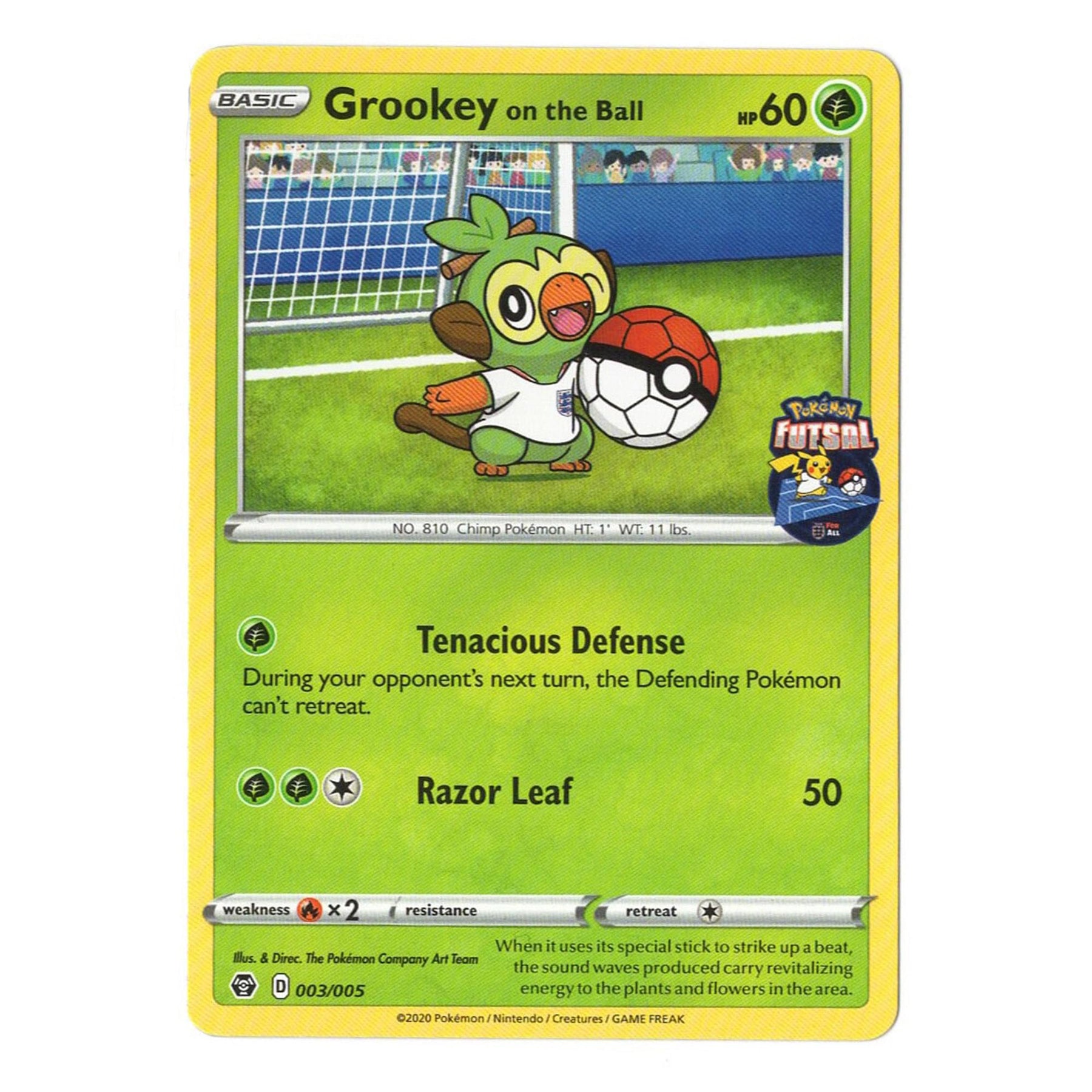 Pokemon Futsal 2020 Promo Trading Card | Grookey on the Ball