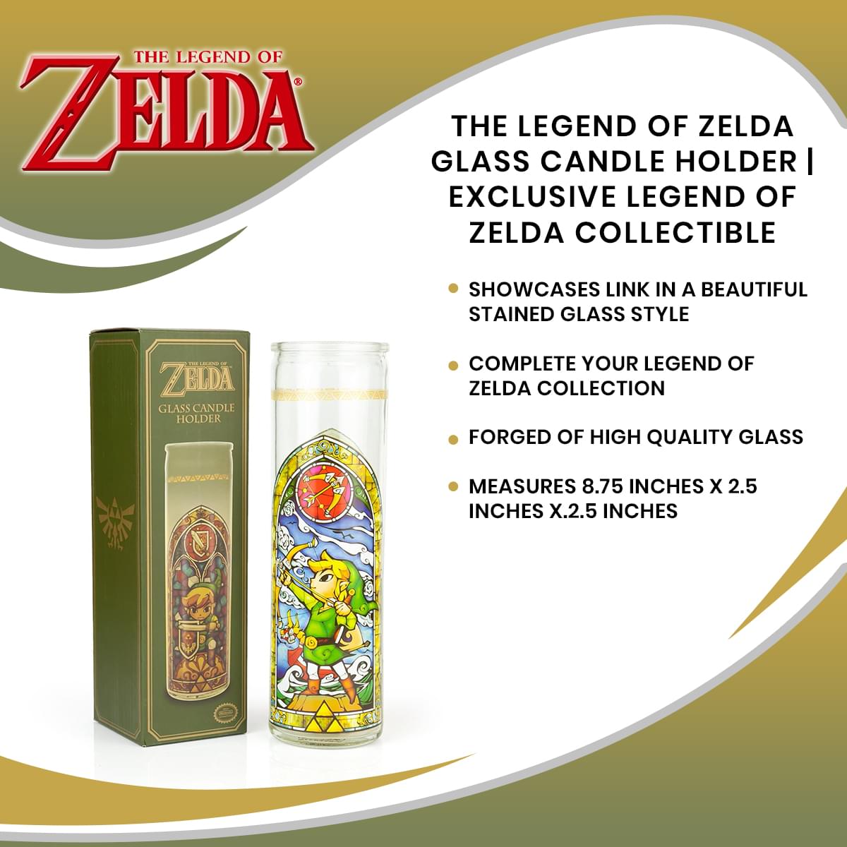 The Legend of Zelda Glass Candle Holder | Exclusive Legend Of Zelda Collectible