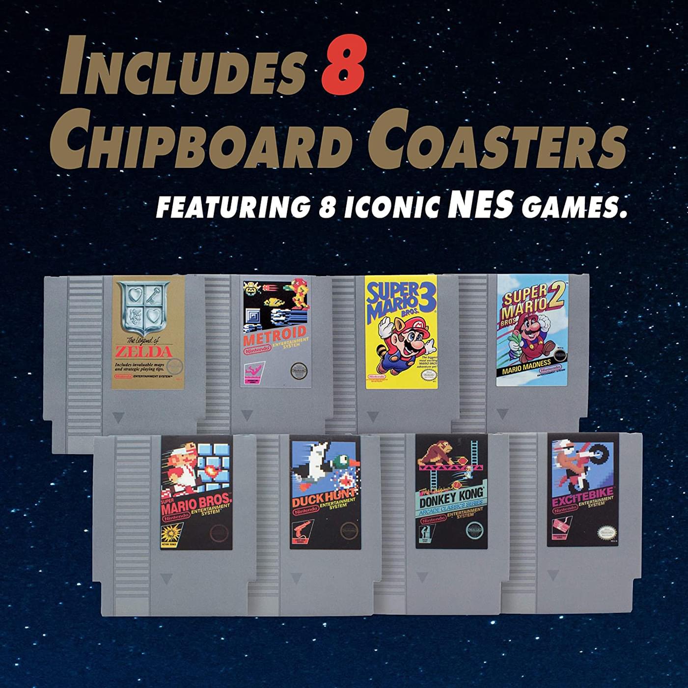Nintendo NES Cartridge Drink Coasters | Set of 8