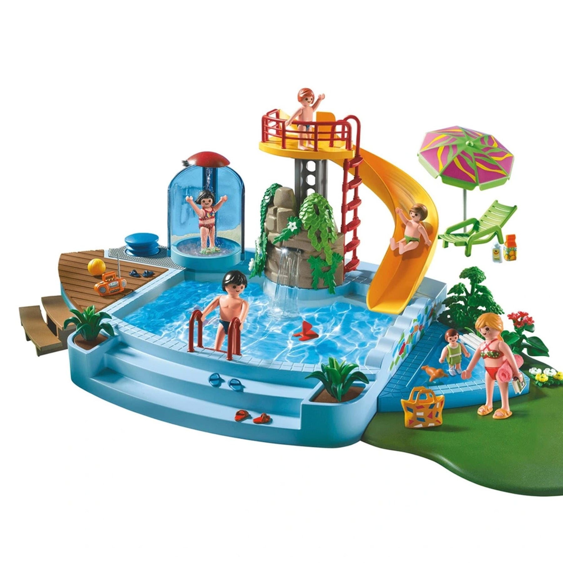 Playmobil 4858 Family Fun Pool with Slide 133 Piece Building Set
