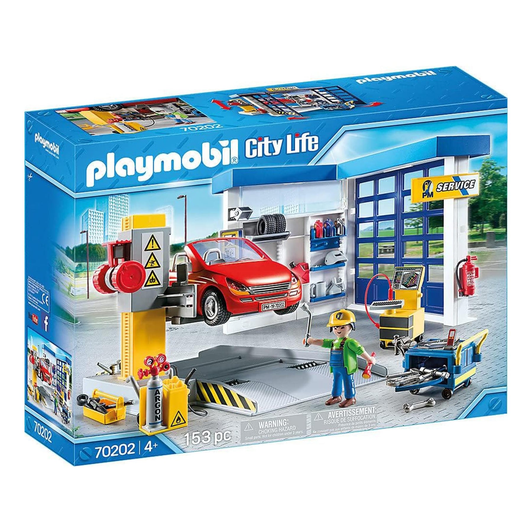 Playmobil #70202 City Life Car Repair Garage 153 Piece Building Set