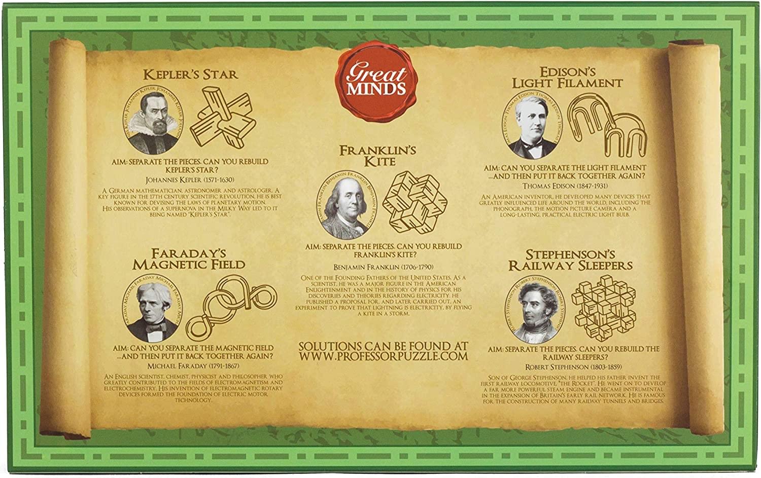 Great Mens Minds Metal and Wood Puzzles | Set of 5