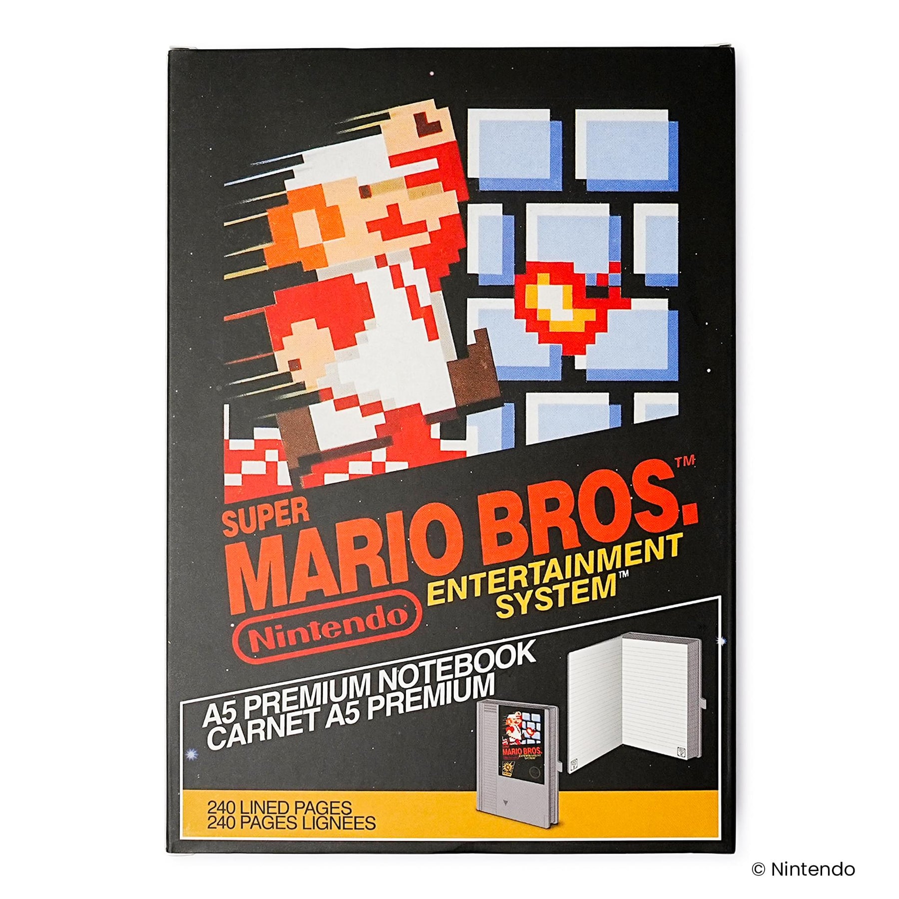 Nintendo NES Super Mario Bros. Cartridge 240 Page Hardback Journal