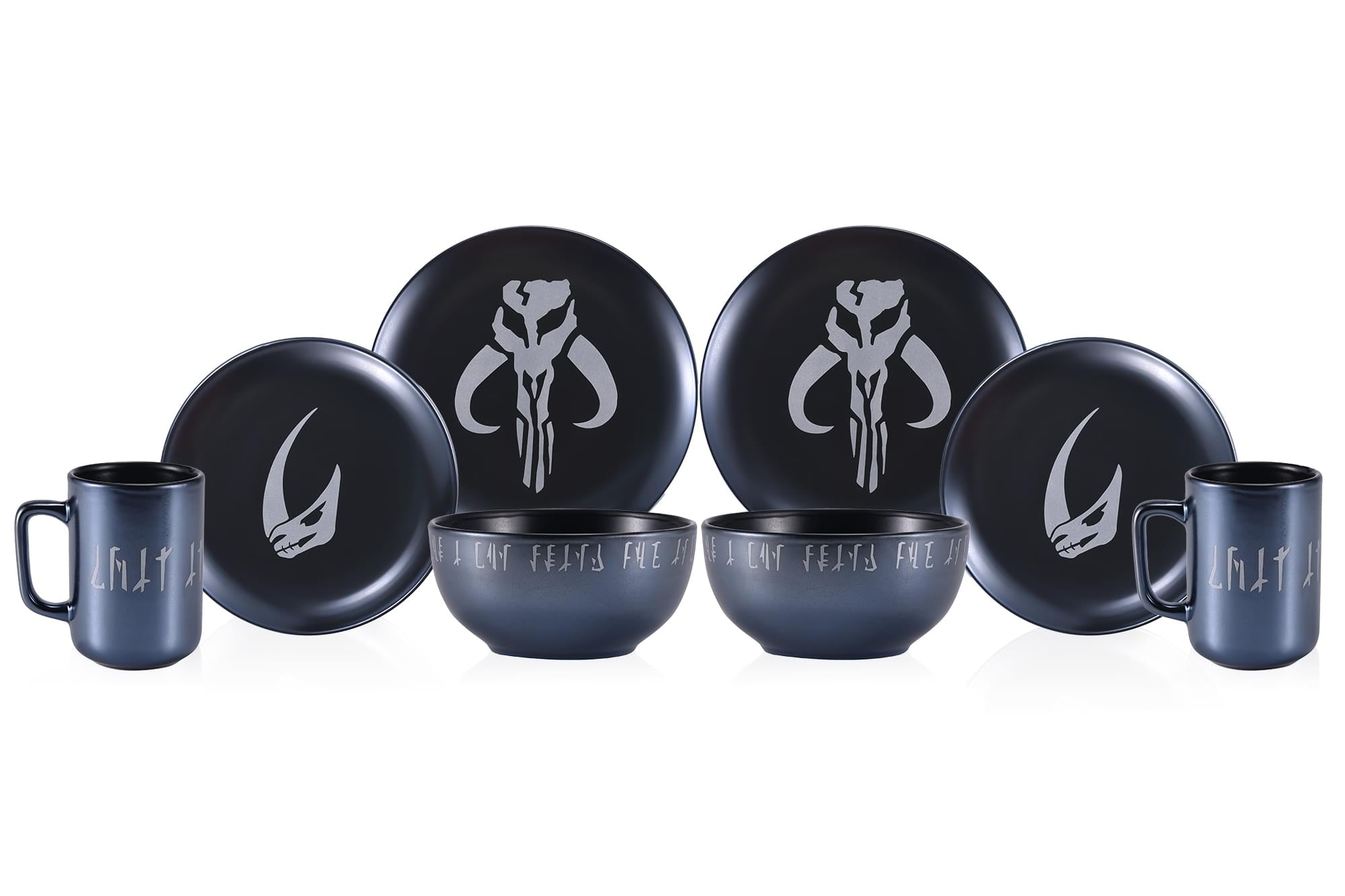 Star Wars The Mandalorian 8 Piece Stoneware Dinner Set | Free Shipping