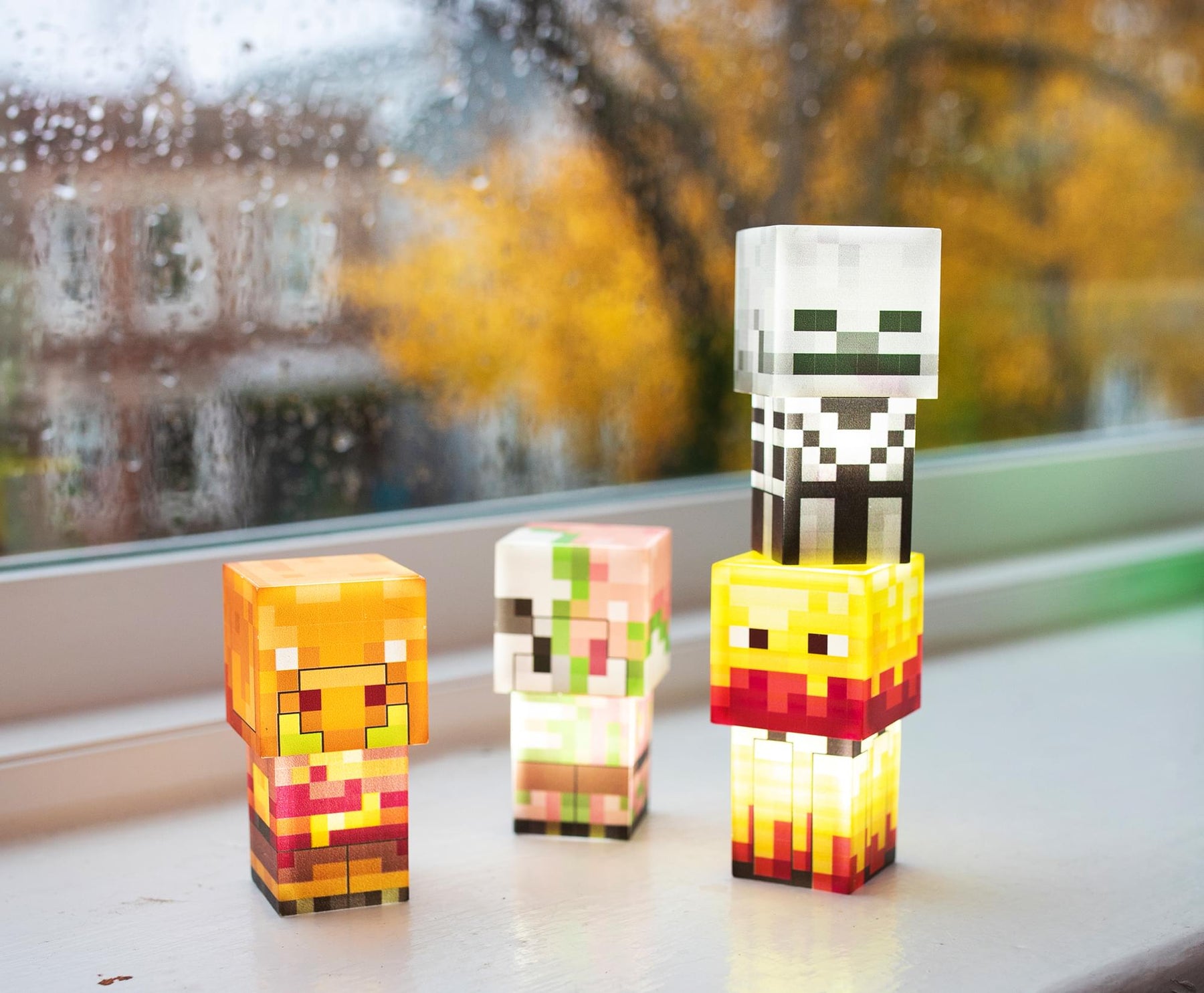 Minecraft Mini Mob Figure Mood Lights | Skeleton, Blaze, Piglin, Zombified Piglin
