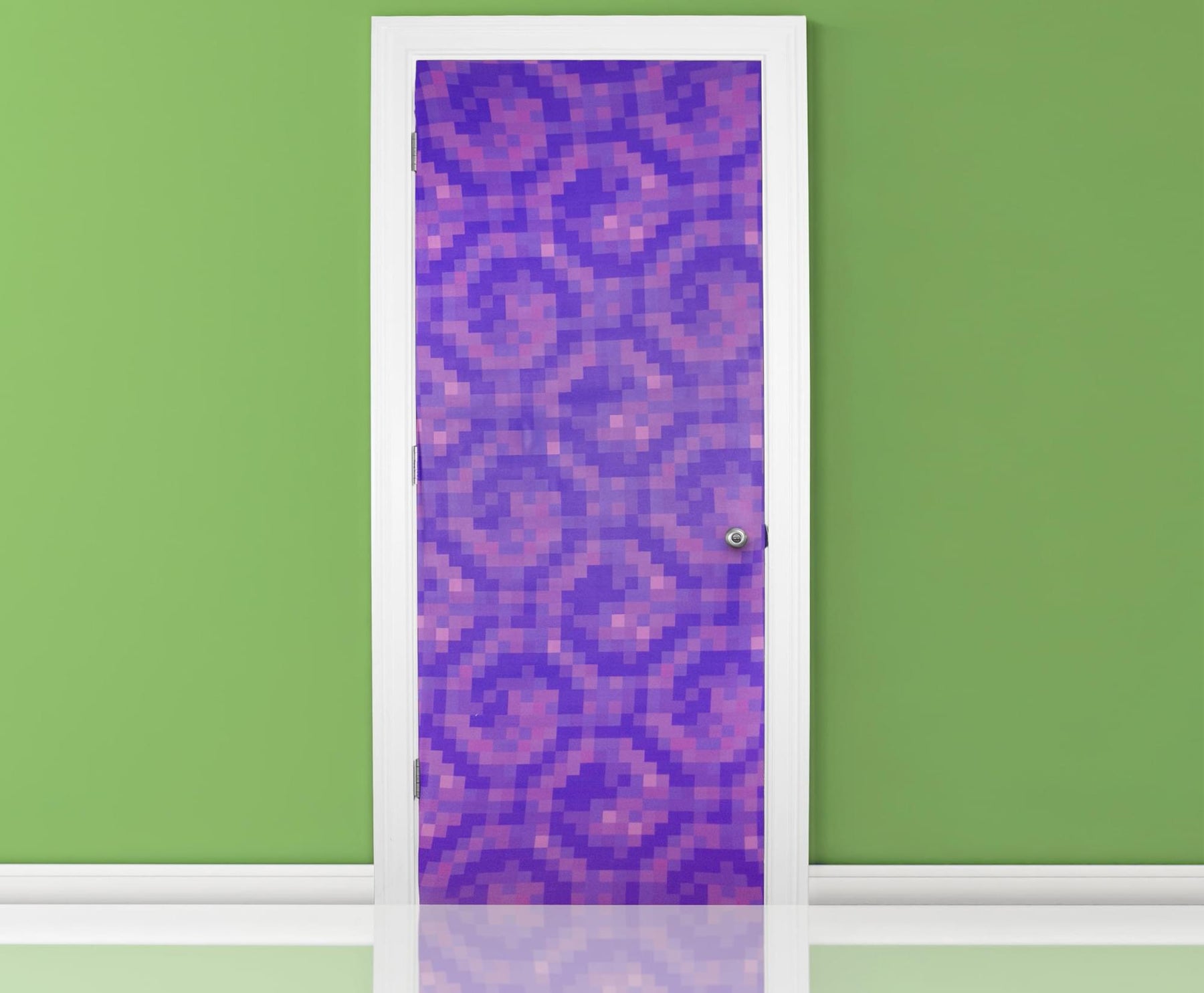Minecraft Purple Nether Portal Gateway Fabric Door Cling | 34 x 82 Inches
